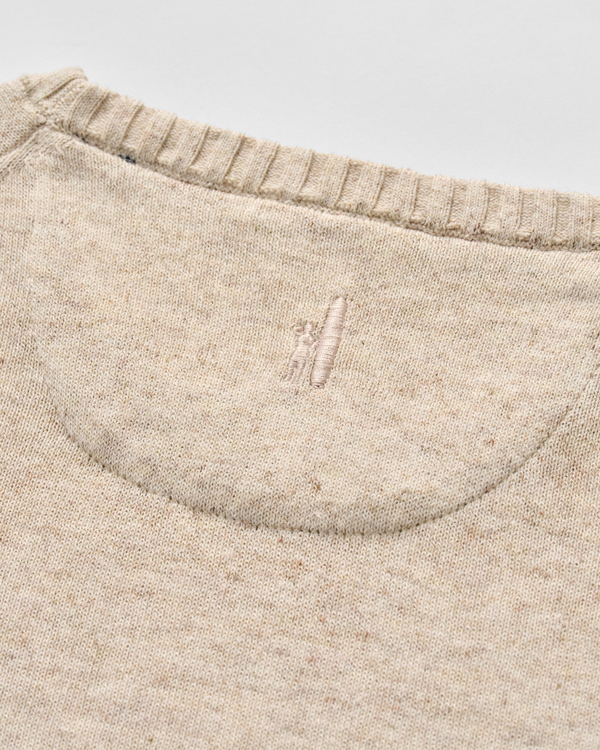 Johnnie-O Albus Heathered Linen Blend Crewneck Sweater, Barley