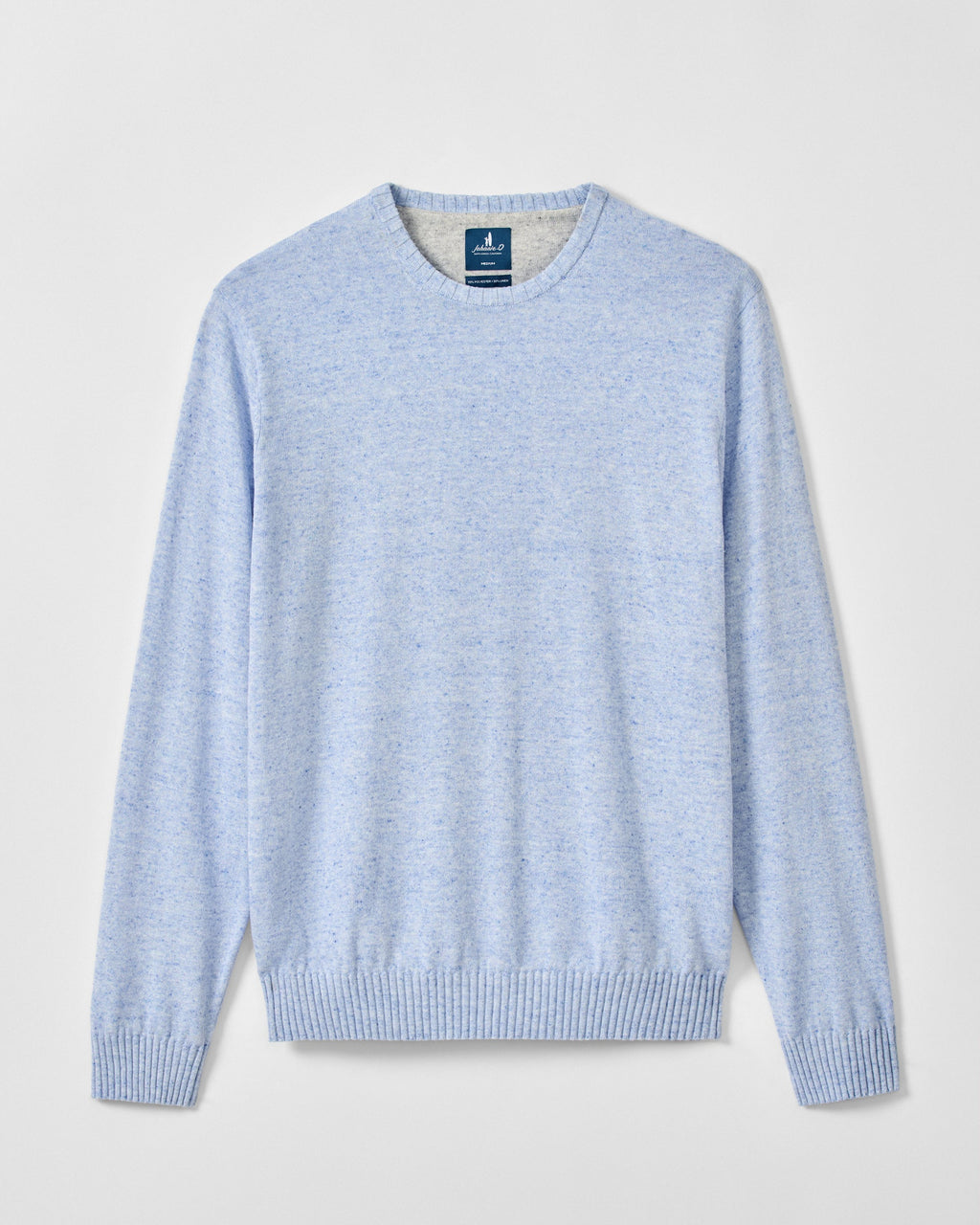 Johnnie-O Albus Heathered Linen Blend Crewneck Sweater, Gulf Blue