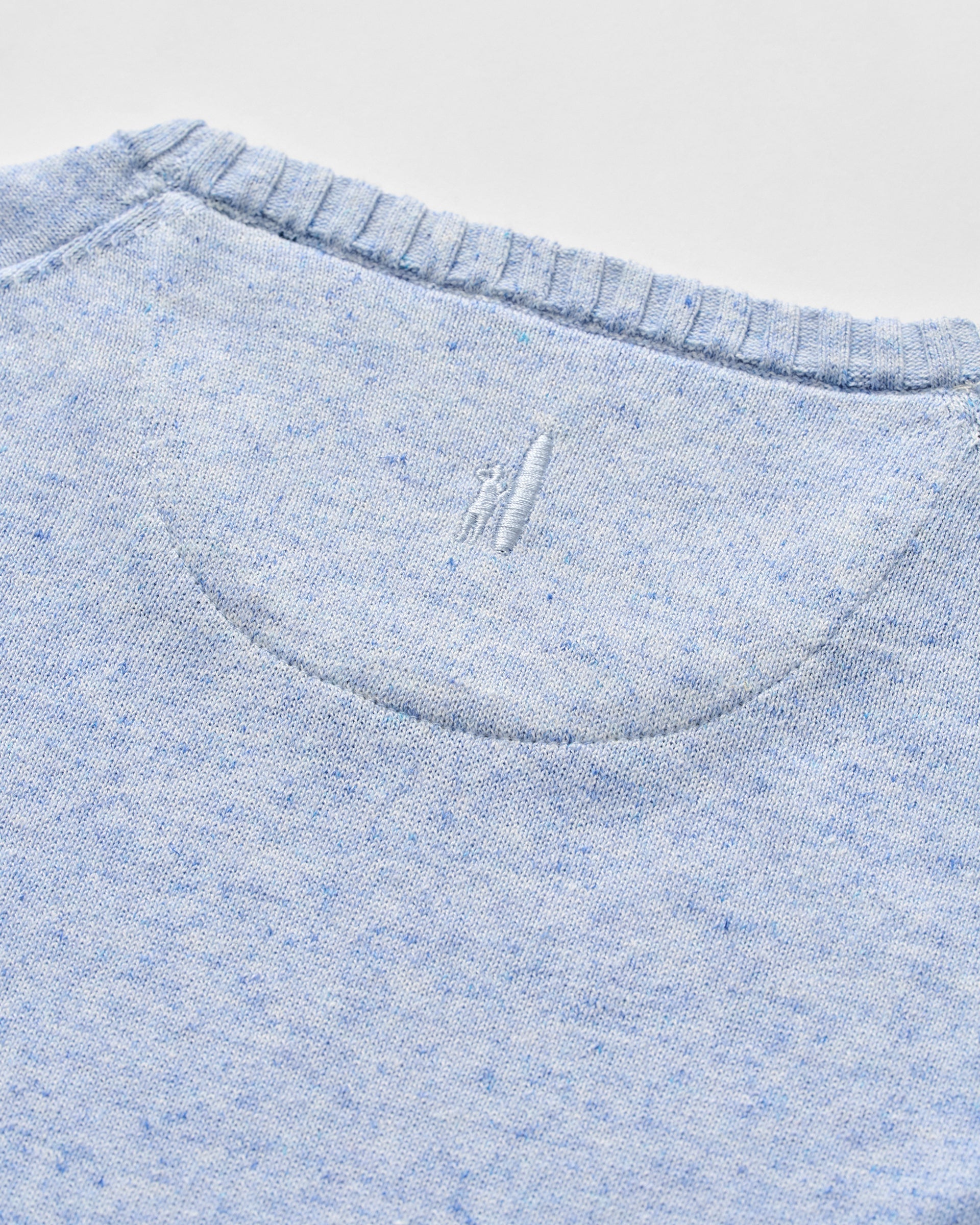 Johnnie-O Albus Heathered Linen Blend Crewneck Sweater, Gulf Blue