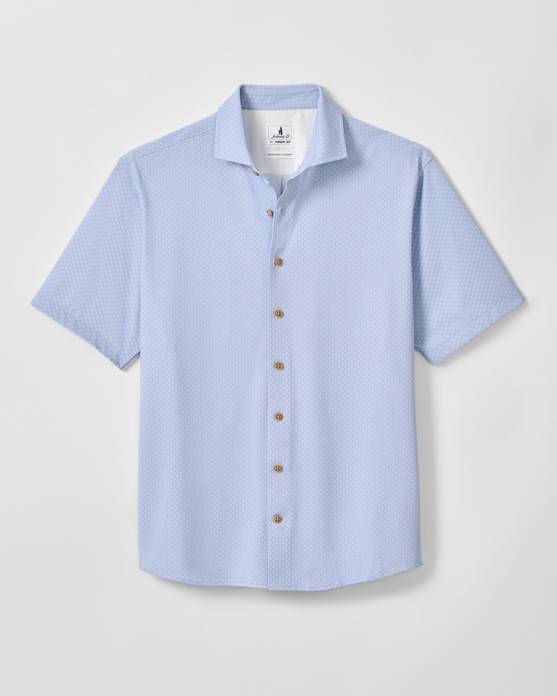 Johnnie-O Printed Mesh Short Sleeve Button Up Shirt - Augustine Printed Knit, Kona