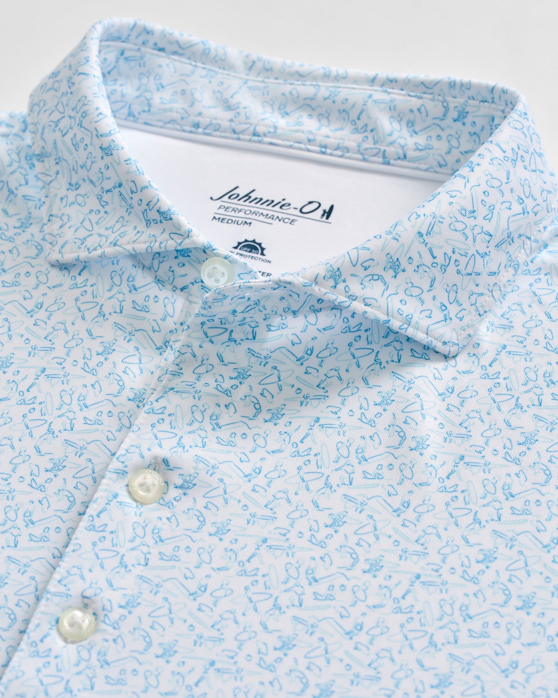 Johnnie-O Performance Jersey Polo - Beach Break, White