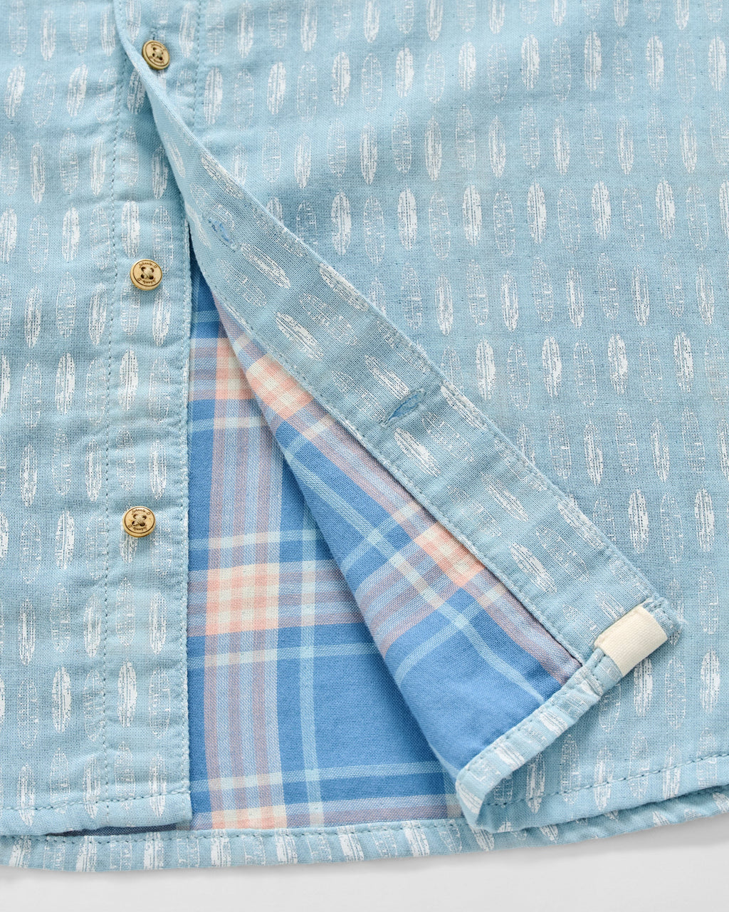 Johnnie-O "Surf Flannel" Short Sleeve Button Down Shirt - Beachley Printed Double Face, Maliblu