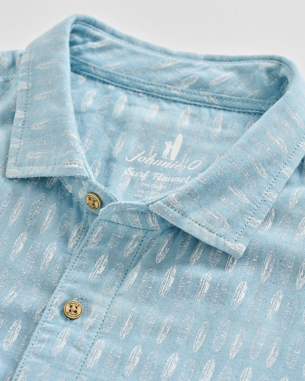 Johnnie-O "Surf Flannel" Short Sleeve Button Down Shirt - Beachley Printed Double Face, Maliblu
