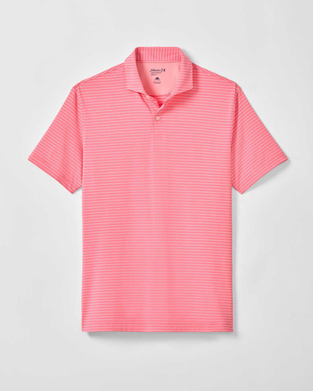 Johnnie-O Performance Jersey Polo - Beau Stripe, Pink Lemonade