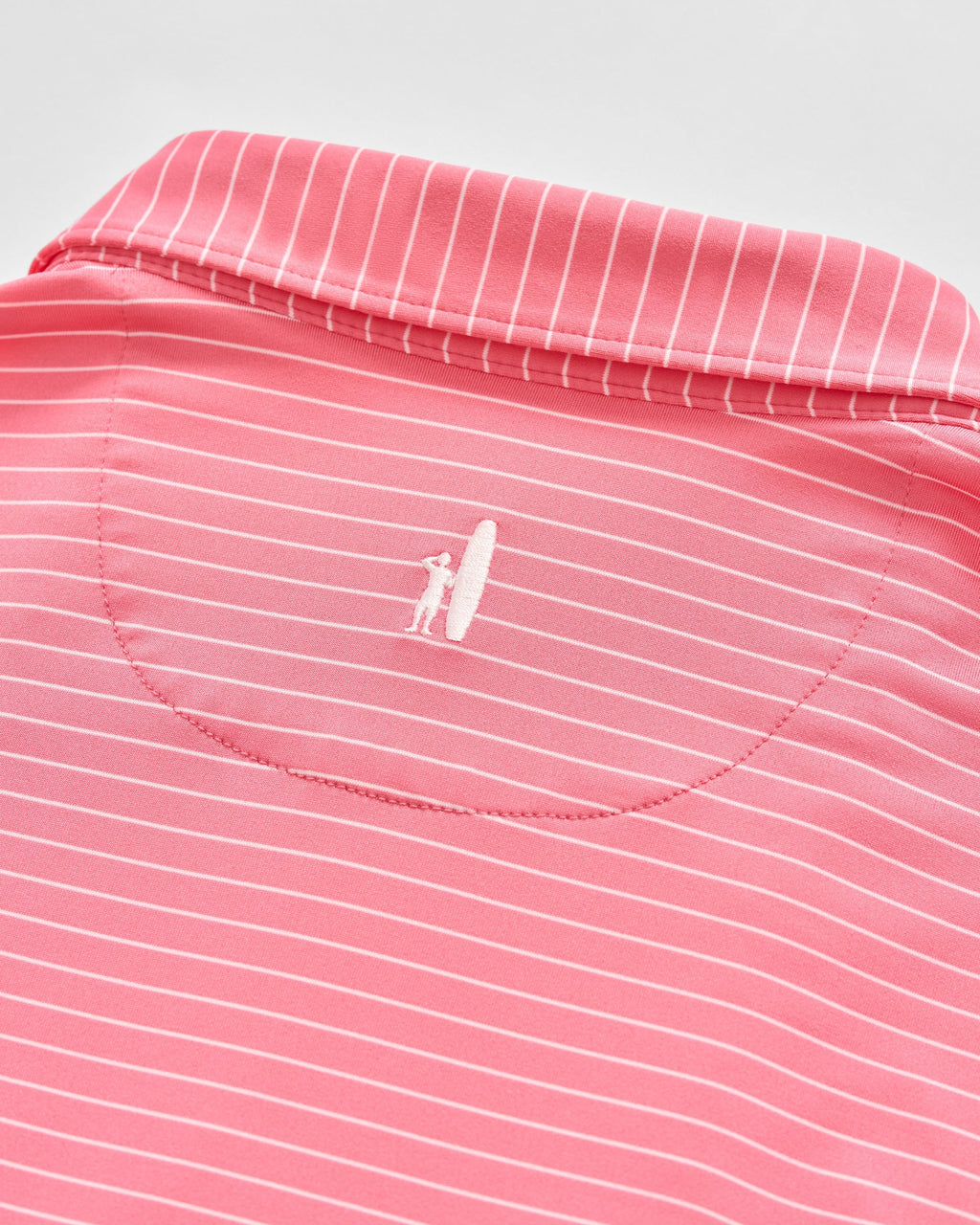 Johnnie-O Performance Jersey Polo - Beau Stripe, Pink Lemonade