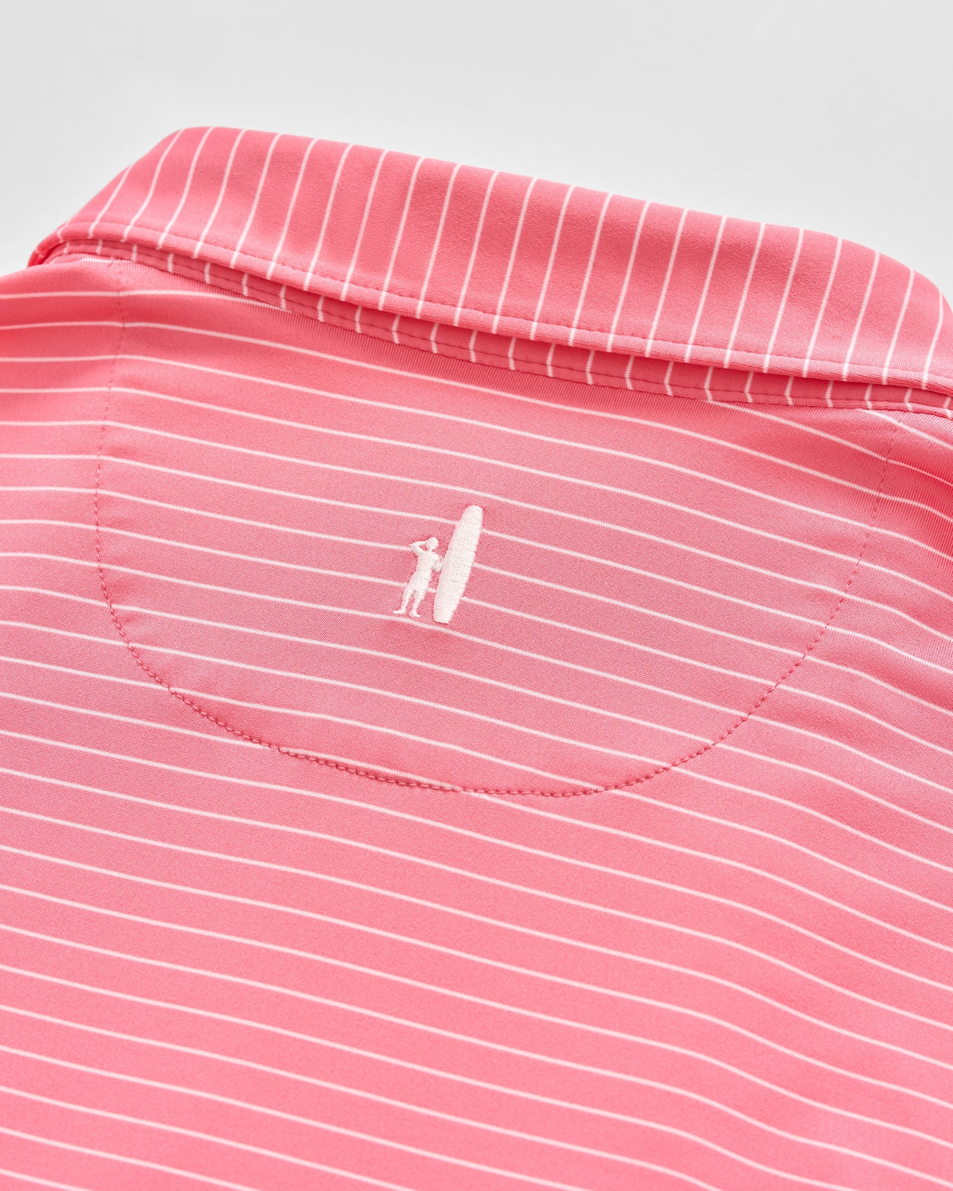 Johnnie-O Performance Jersey Polo - Beau Stripe, Pink Lemonade