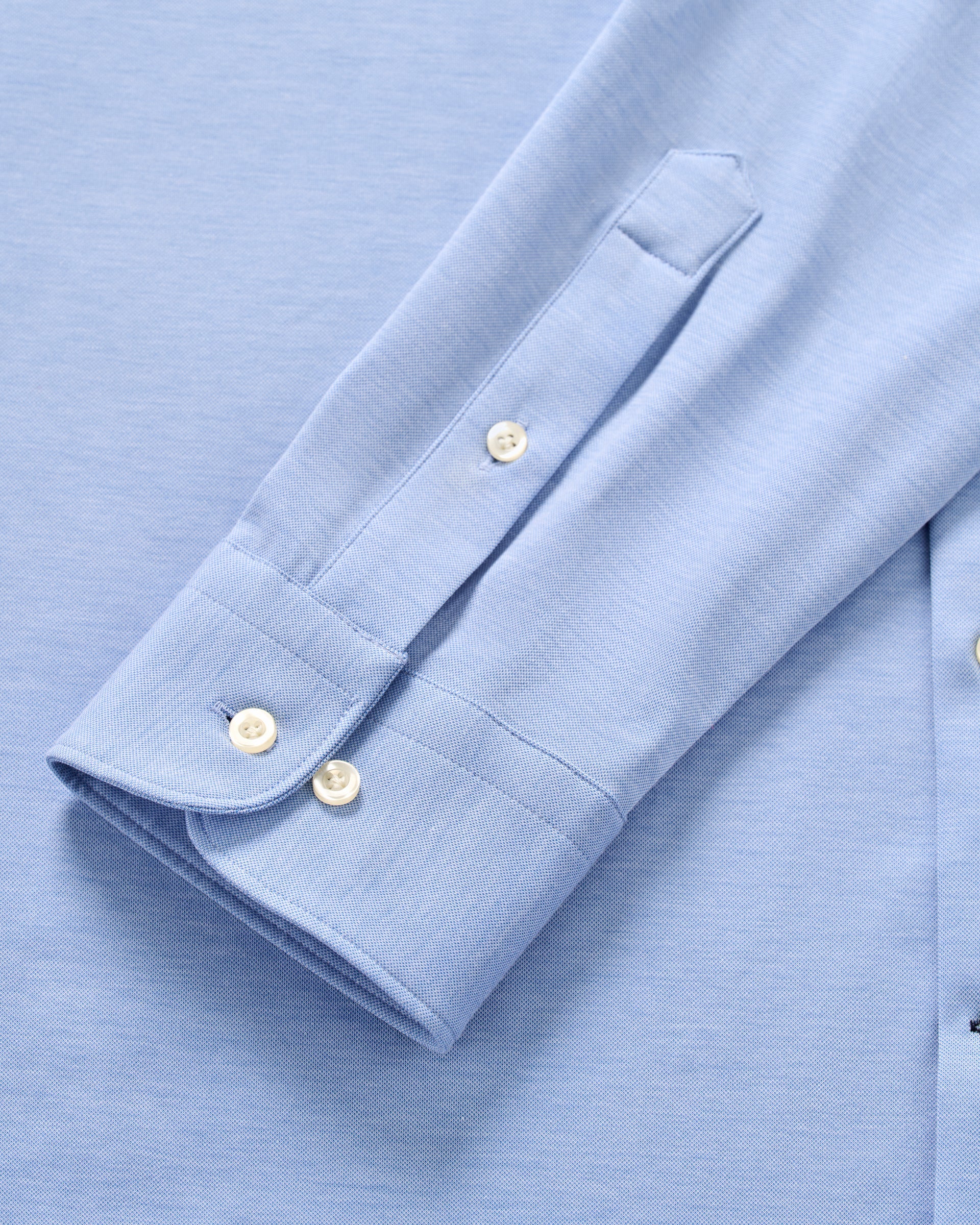 Johnnie-O Fine Pique Knit Button Down Shirt - Solid, Wake
