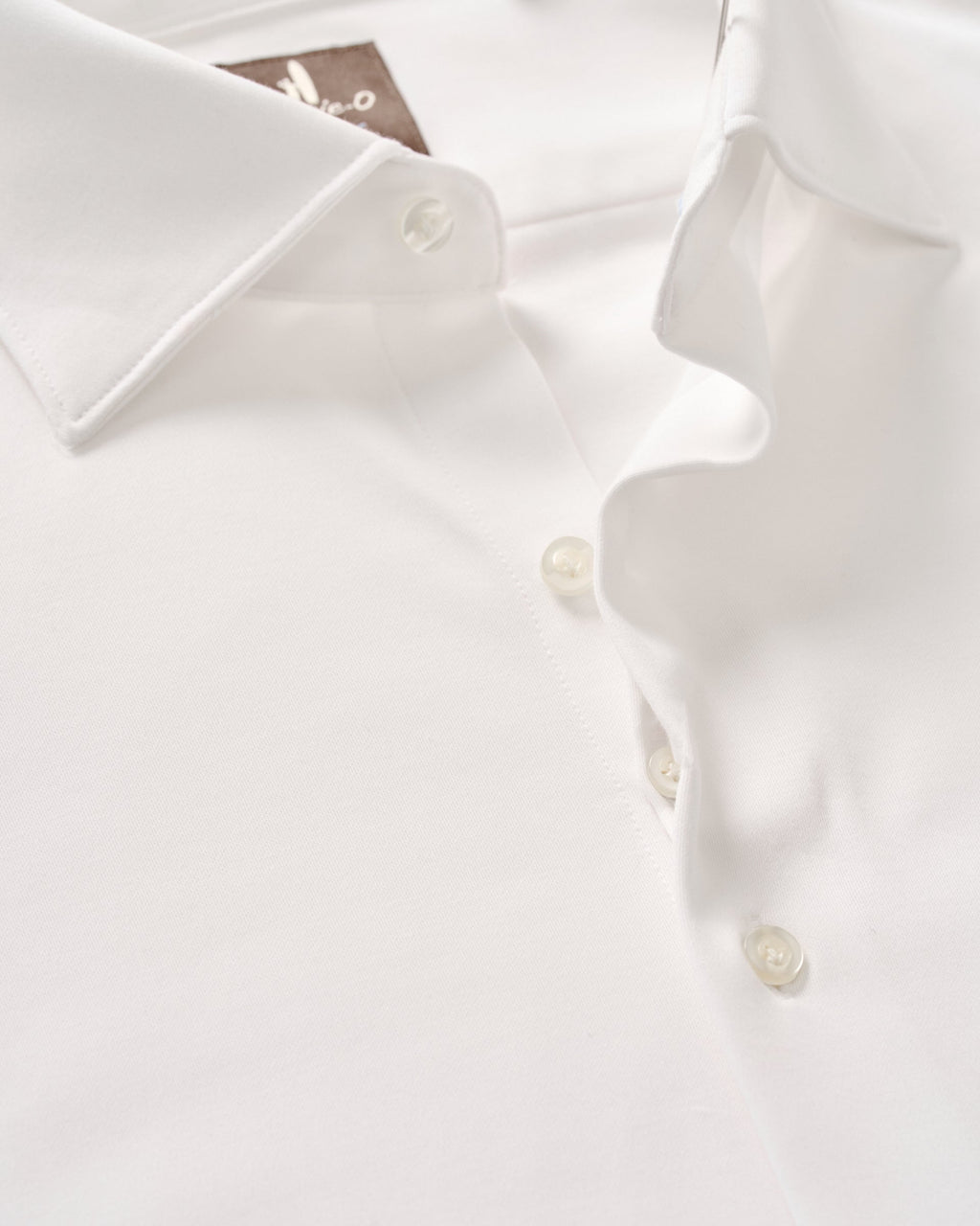 Johnnie-O Fine Pique Knit Button Down Shirt - Solid, White