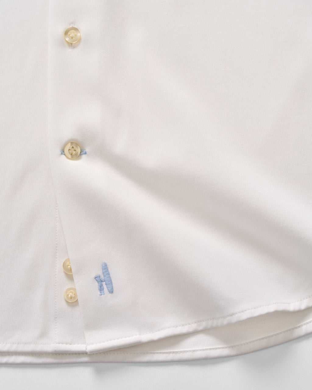 Johnnie-O Fine Pique Knit Button Down Shirt - Solid, White