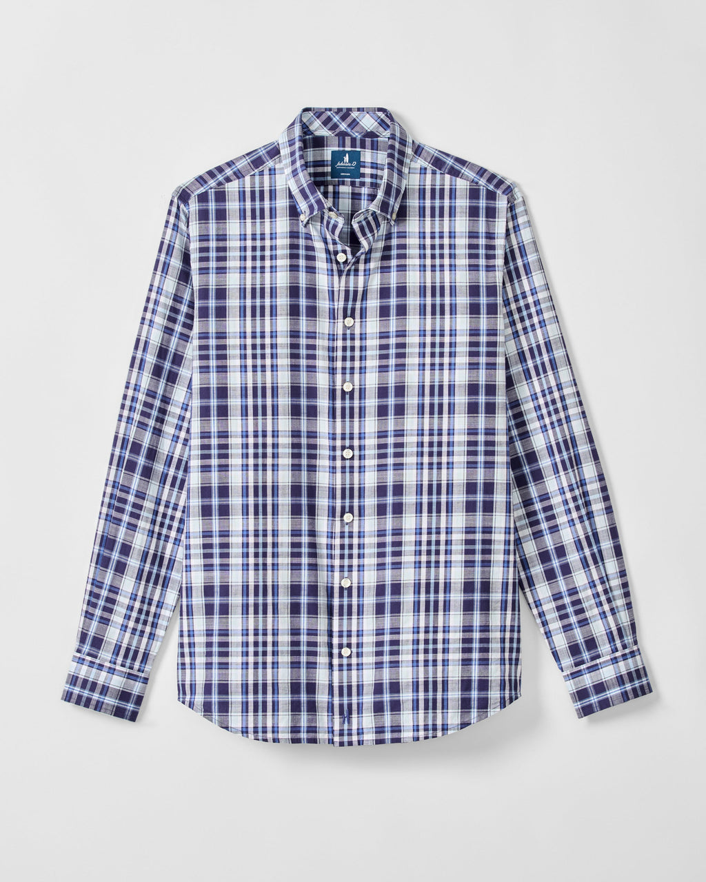 Johnnie-O Slub Cotton Button Down Shirt - Brentford Plaid, Navy