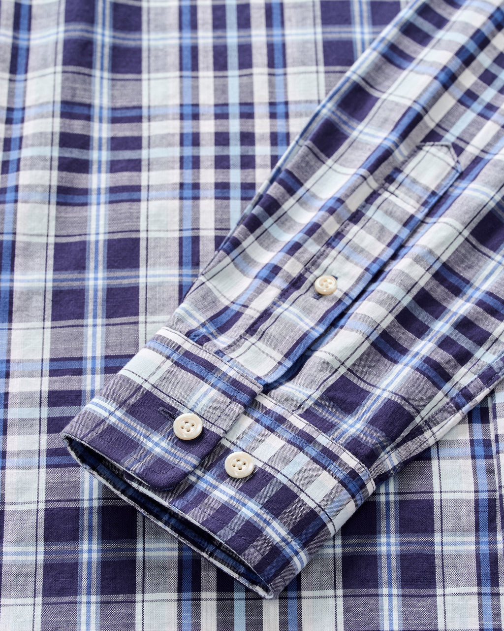 Johnnie-O Slub Cotton Button Down Shirt - Brentford Plaid, Navy