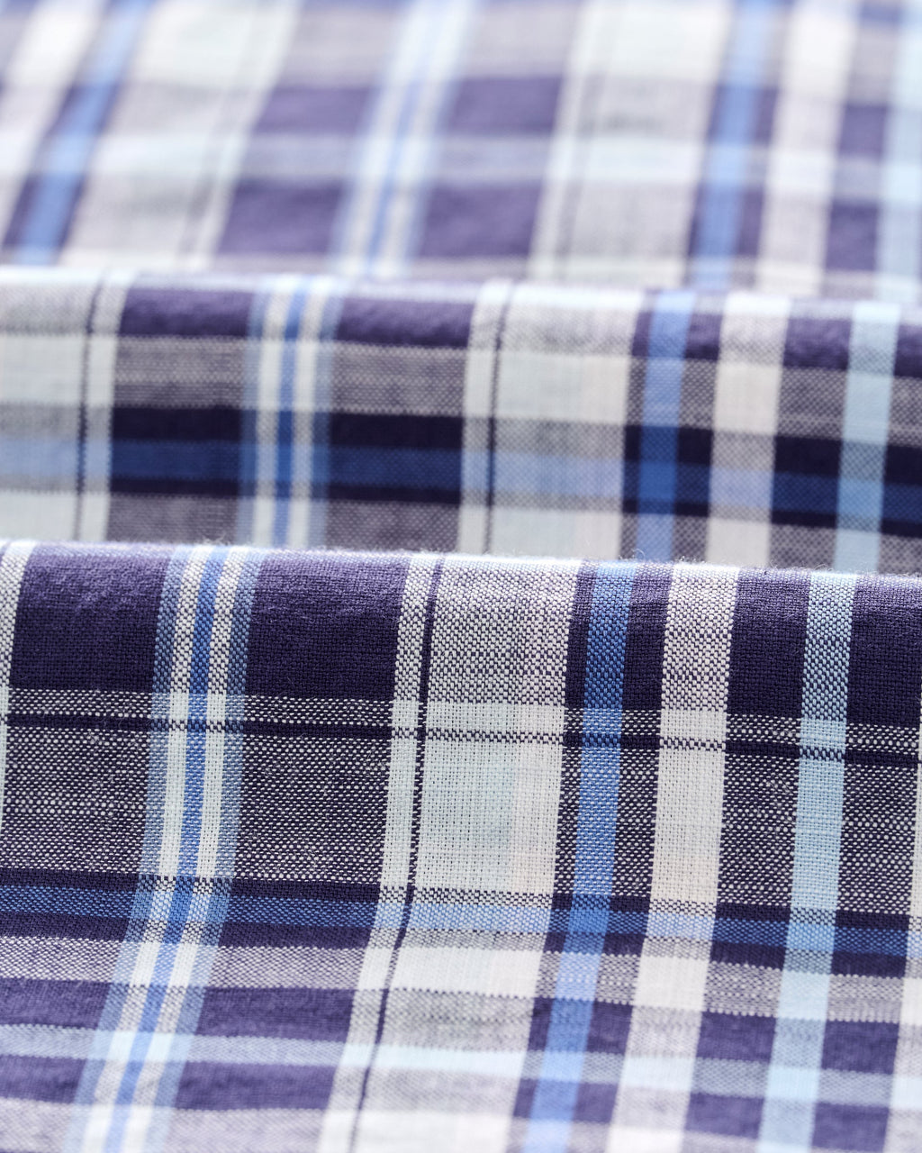 Johnnie-O Slub Cotton Button Down Shirt - Brentford Plaid, Navy