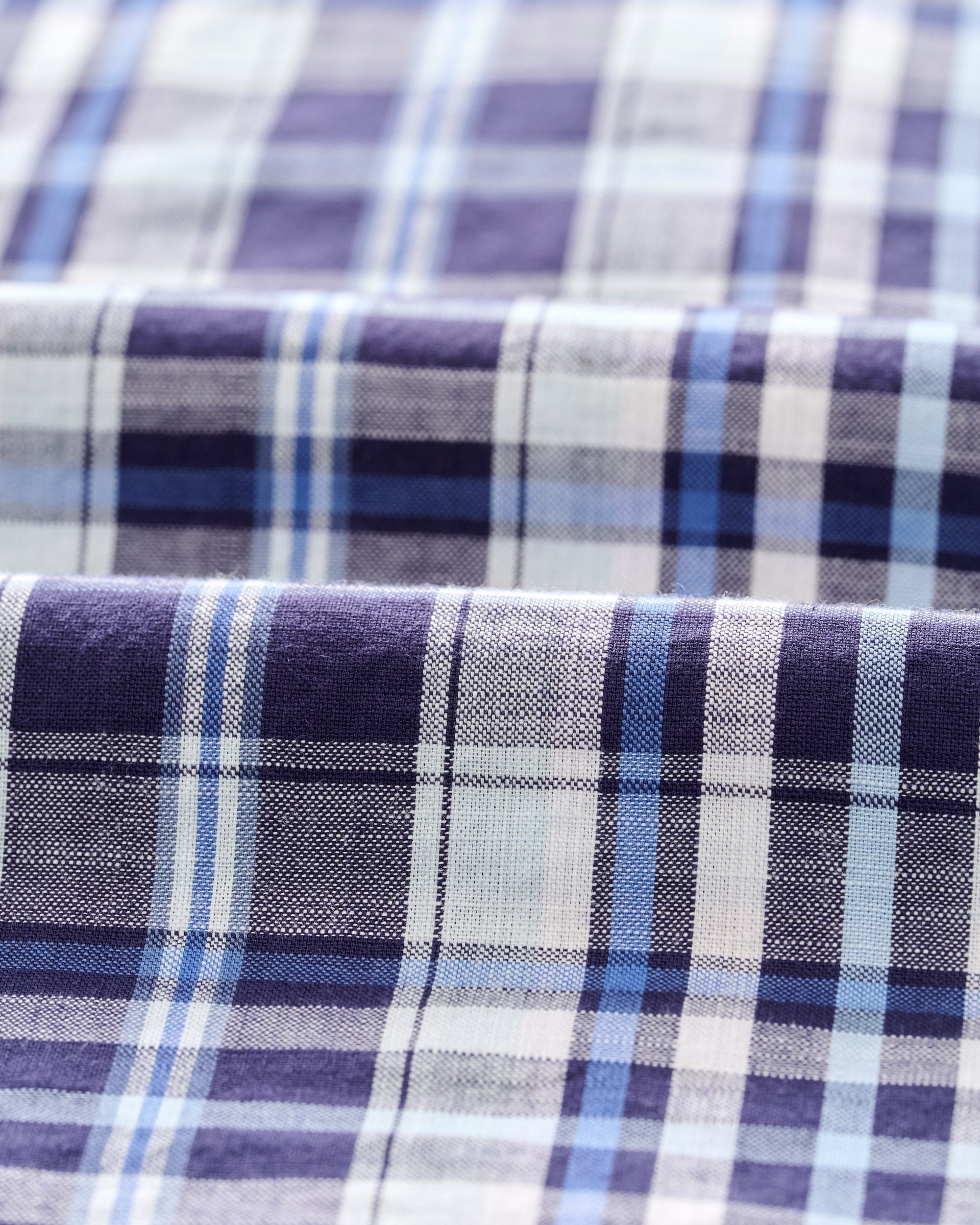 Johnnie-O Slub Cotton Button Down Shirt - Brentford Plaid, Navy