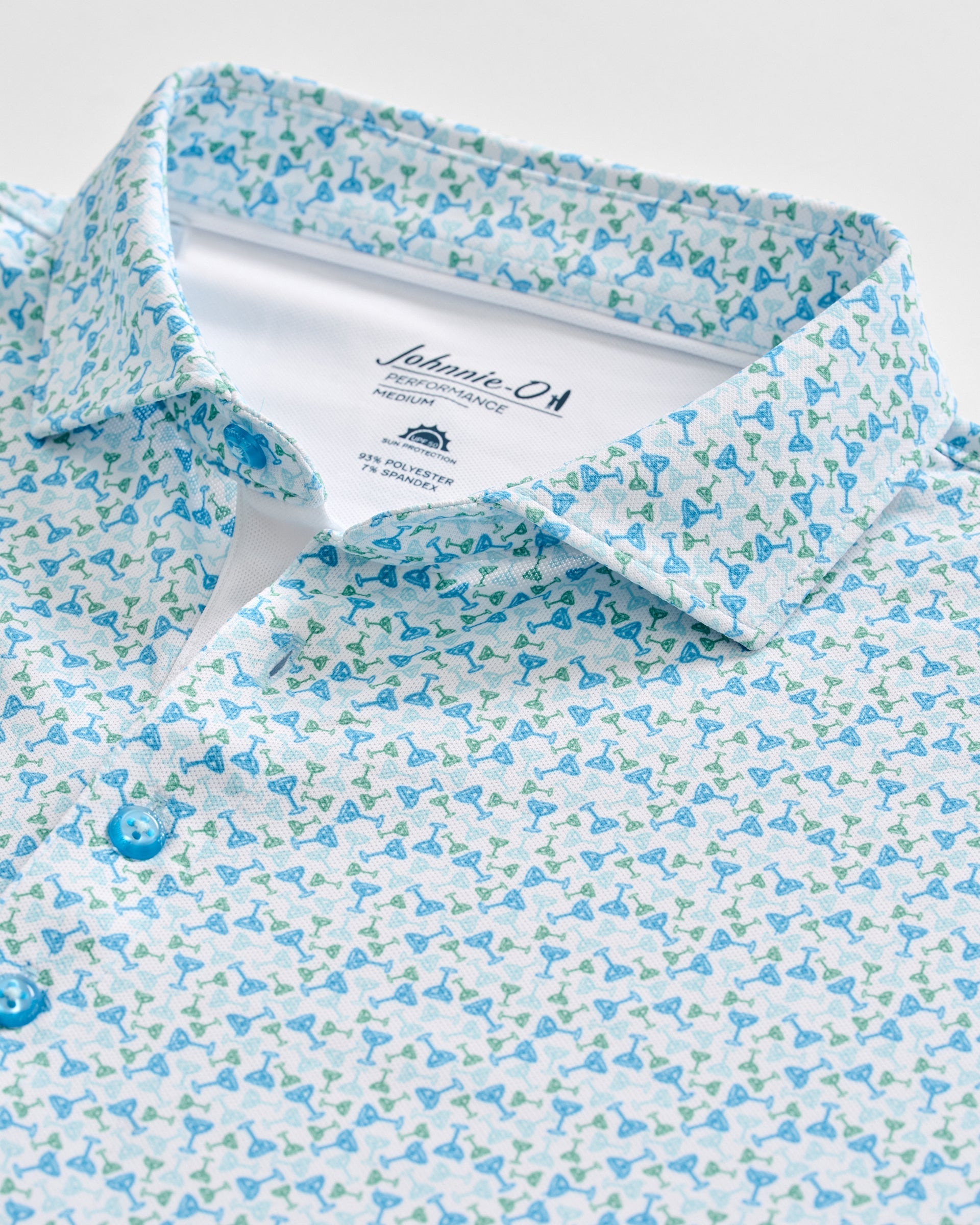 Johnnie-O Performance Mesh Polo - Cocktail Time, Dolphin