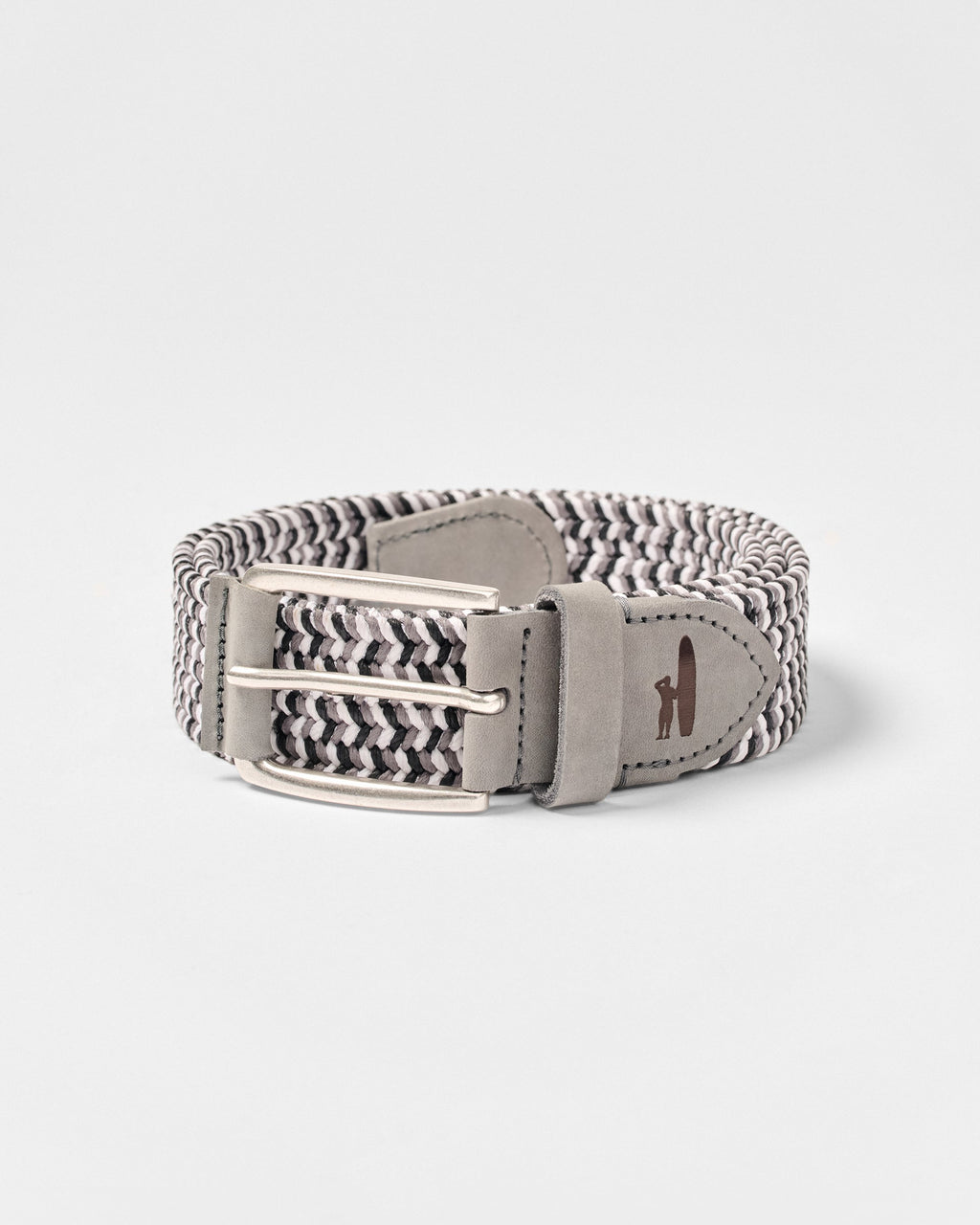 Johnnie-O Cotton Stretch Belt, Black Light Gray