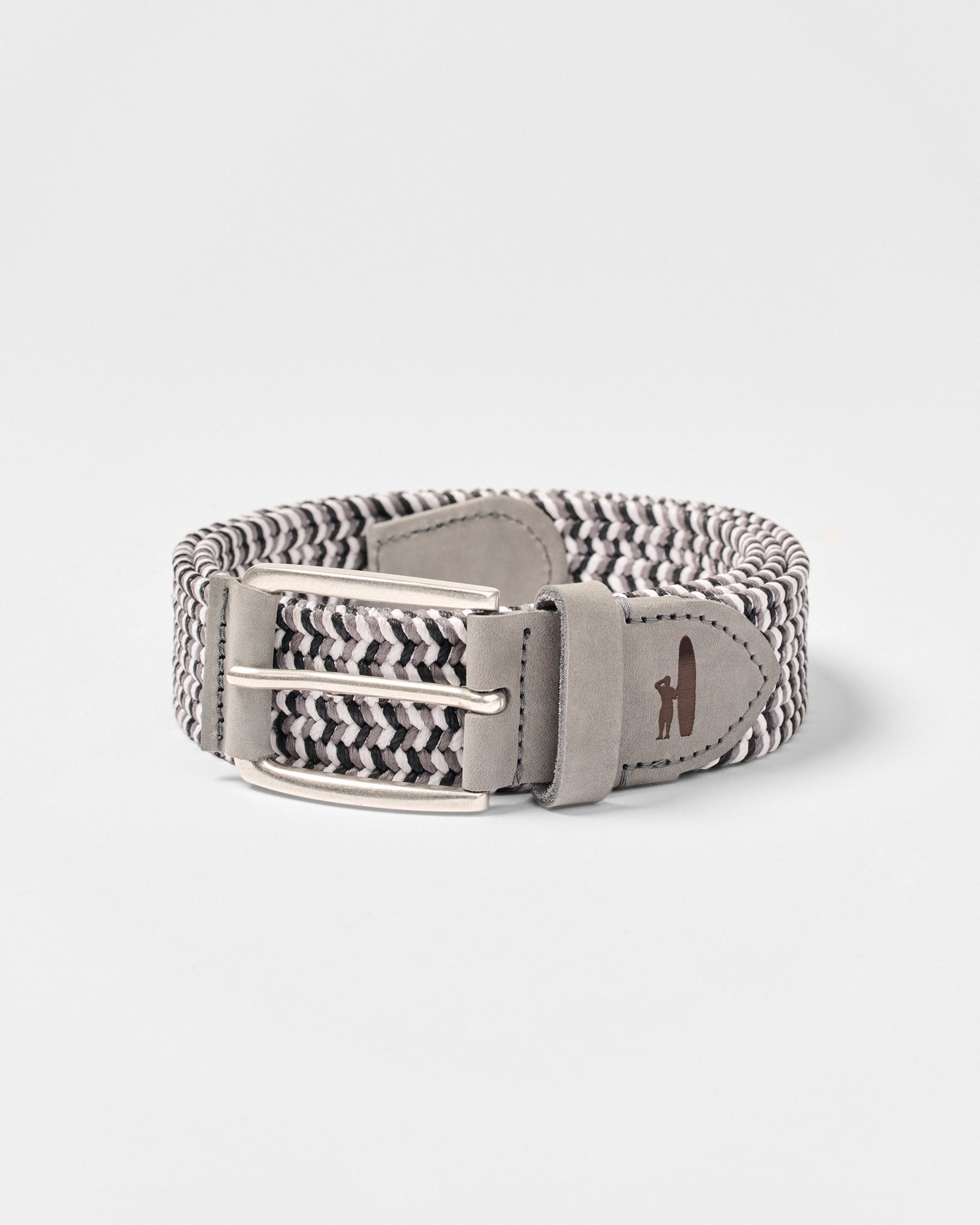 Johnnie-O Cotton Stretch Belt, Black Light Gray