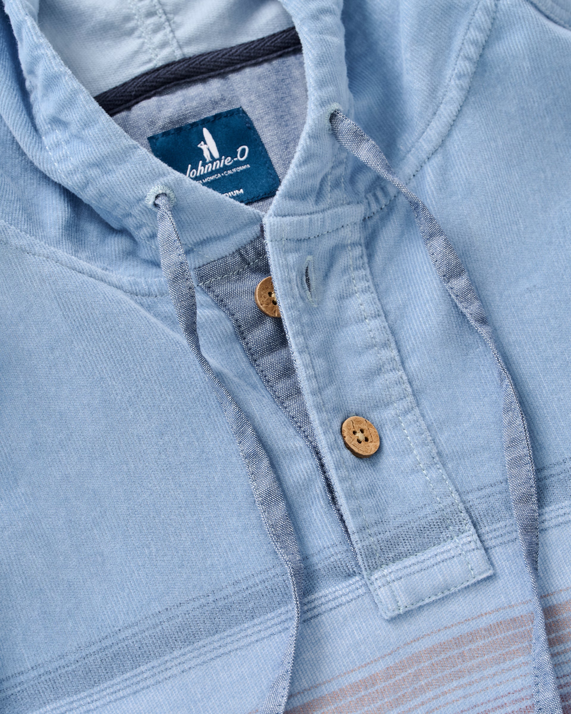 Johnnie-O Dorn Washed Corduroy Hoodie, Maliblu