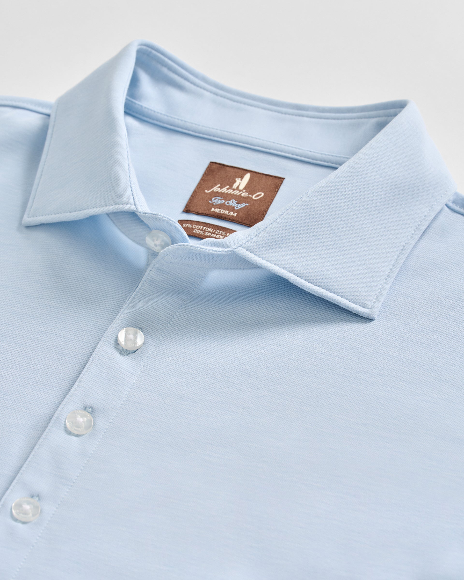 Johnnie-O Fine Pique Knit 4-Button Polo - Elba Solid, Airy Blue