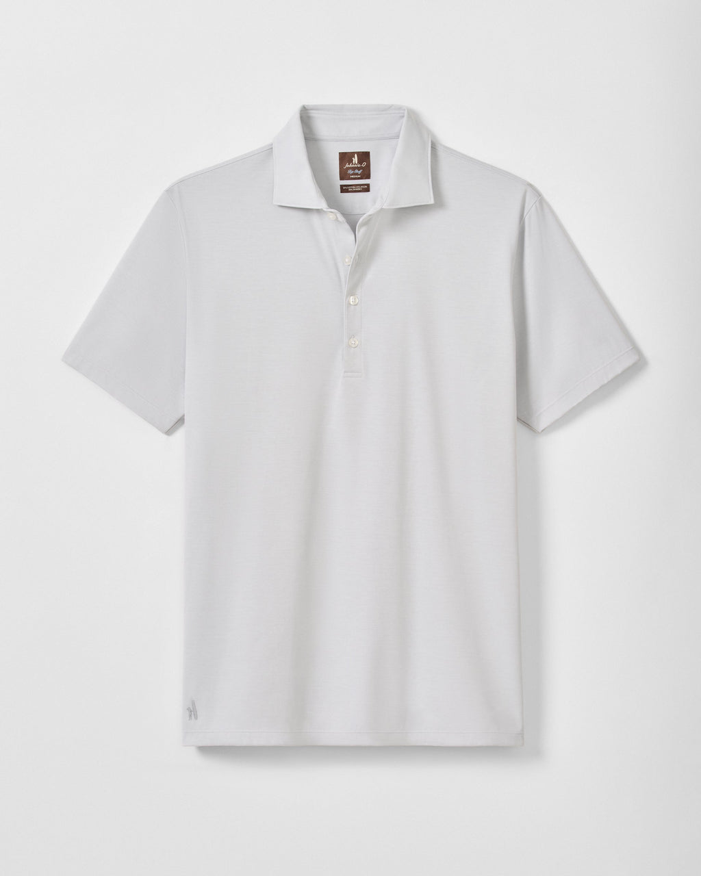 Johnnie-O Fine Pique Knit 4-Button Polo - Elba Solid, Light Gray