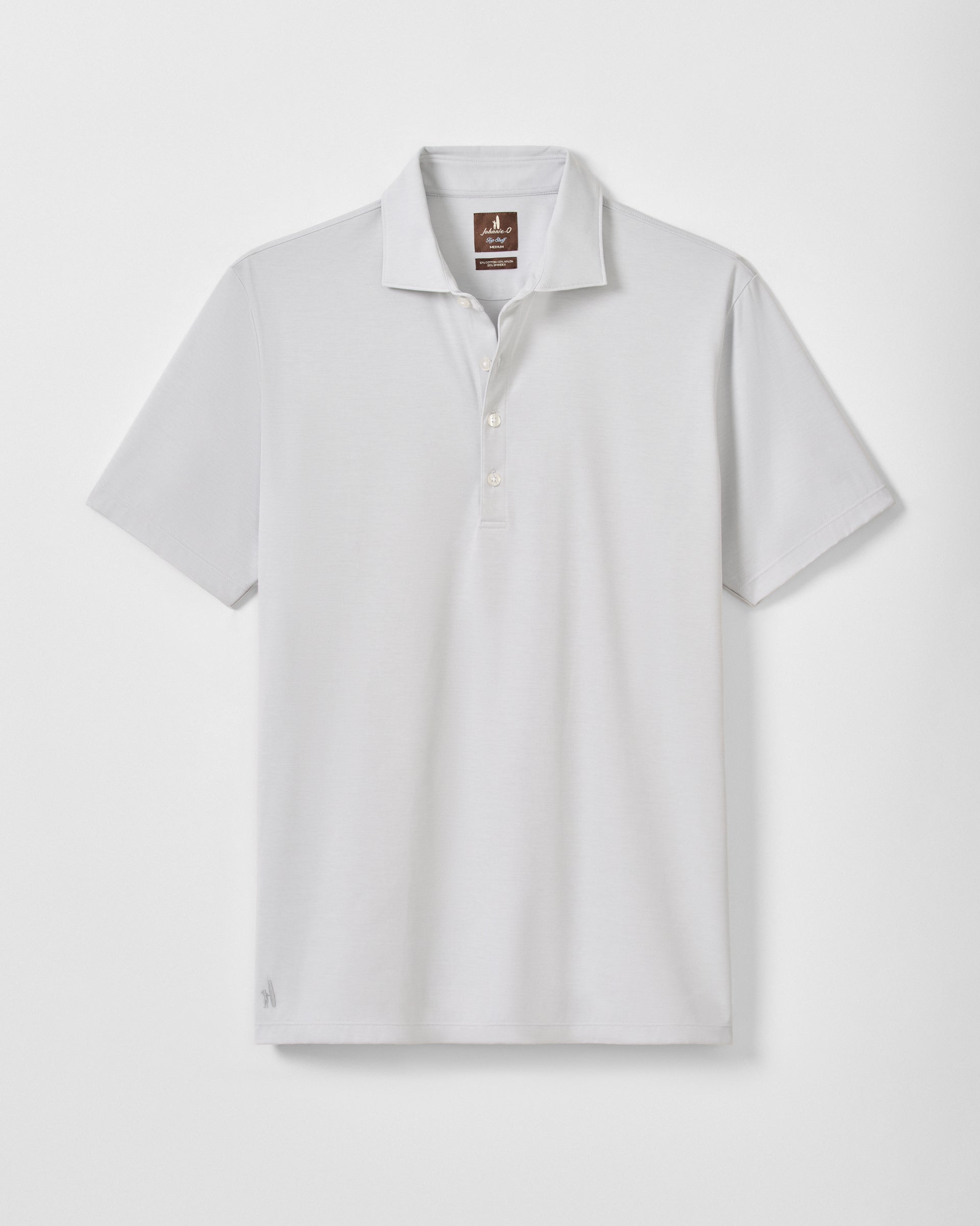 Johnnie-O Fine Pique Knit 4-Button Polo - Elba Solid, Light Gray