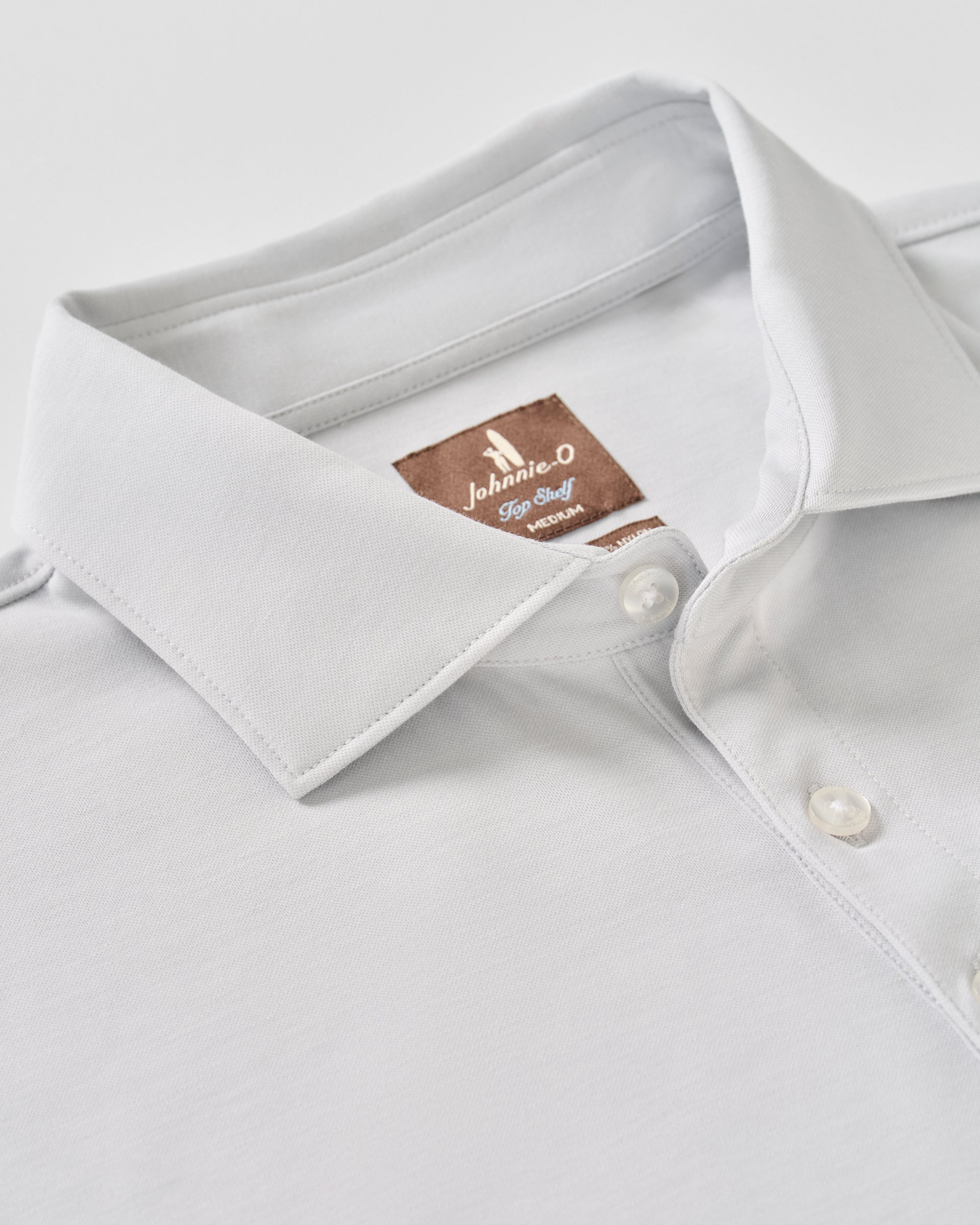 Johnnie-O Fine Pique Knit 4-Button Polo - Elba Solid, Light Gray