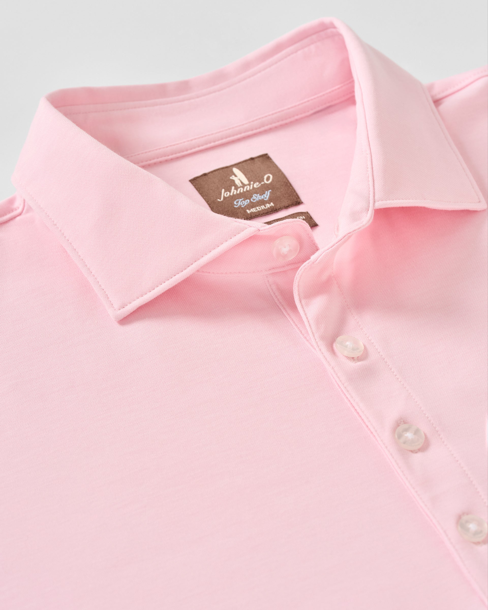 Johnnie-O Fine Pique Knit 4-Button Polo - Elba Solid, Pamplemousse