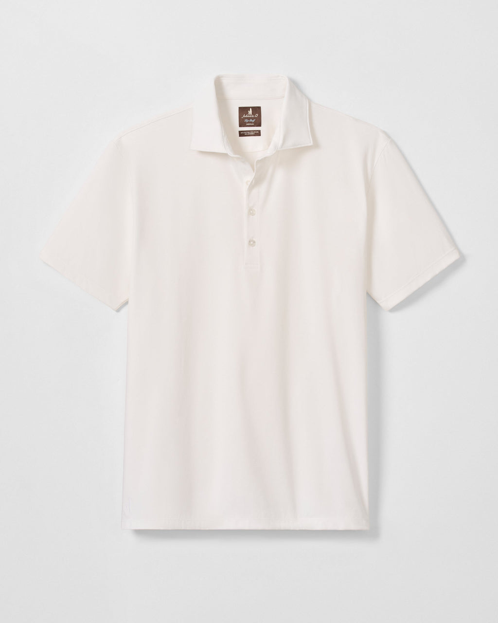 Johnnie-O Fine Pique Knit 4-Button Polo - Elba Solid, White