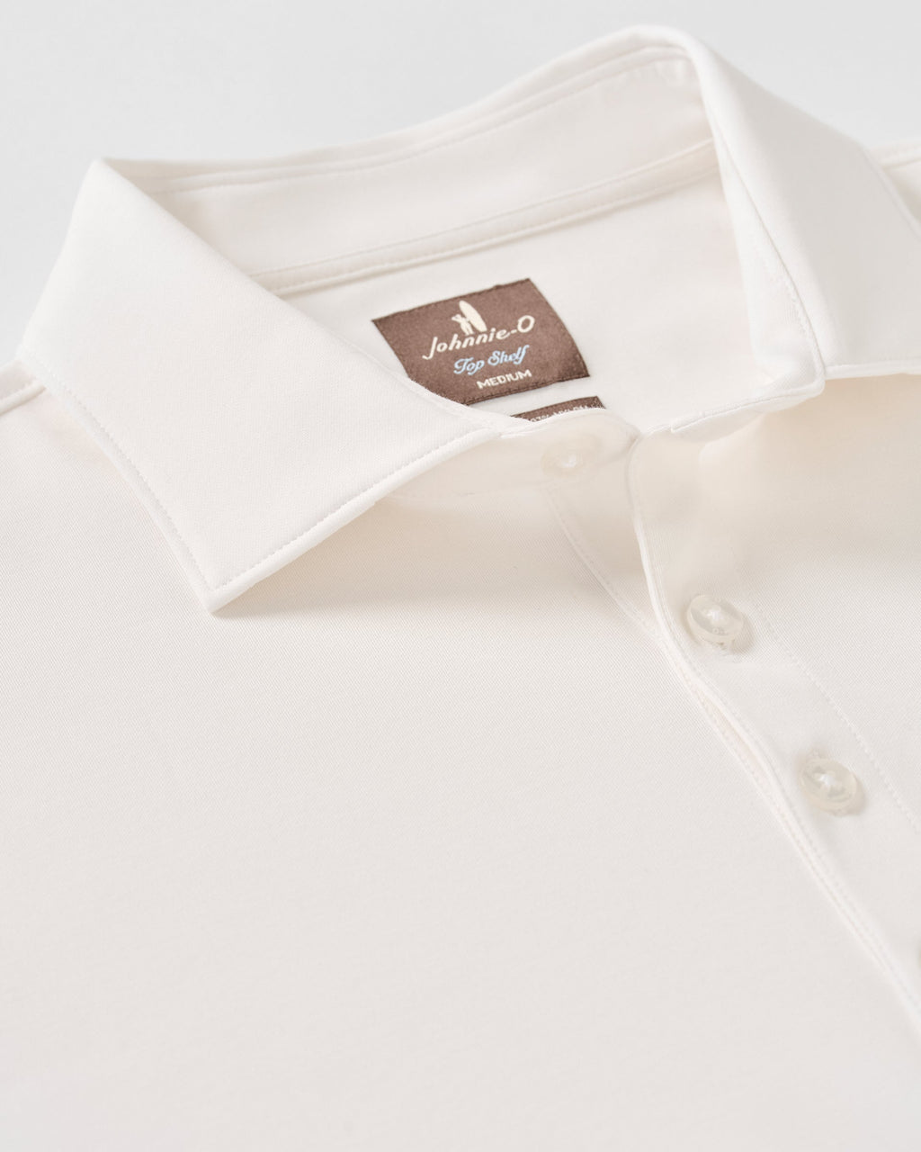 Johnnie-O Fine Pique Knit 4-Button Polo - Elba Solid, White