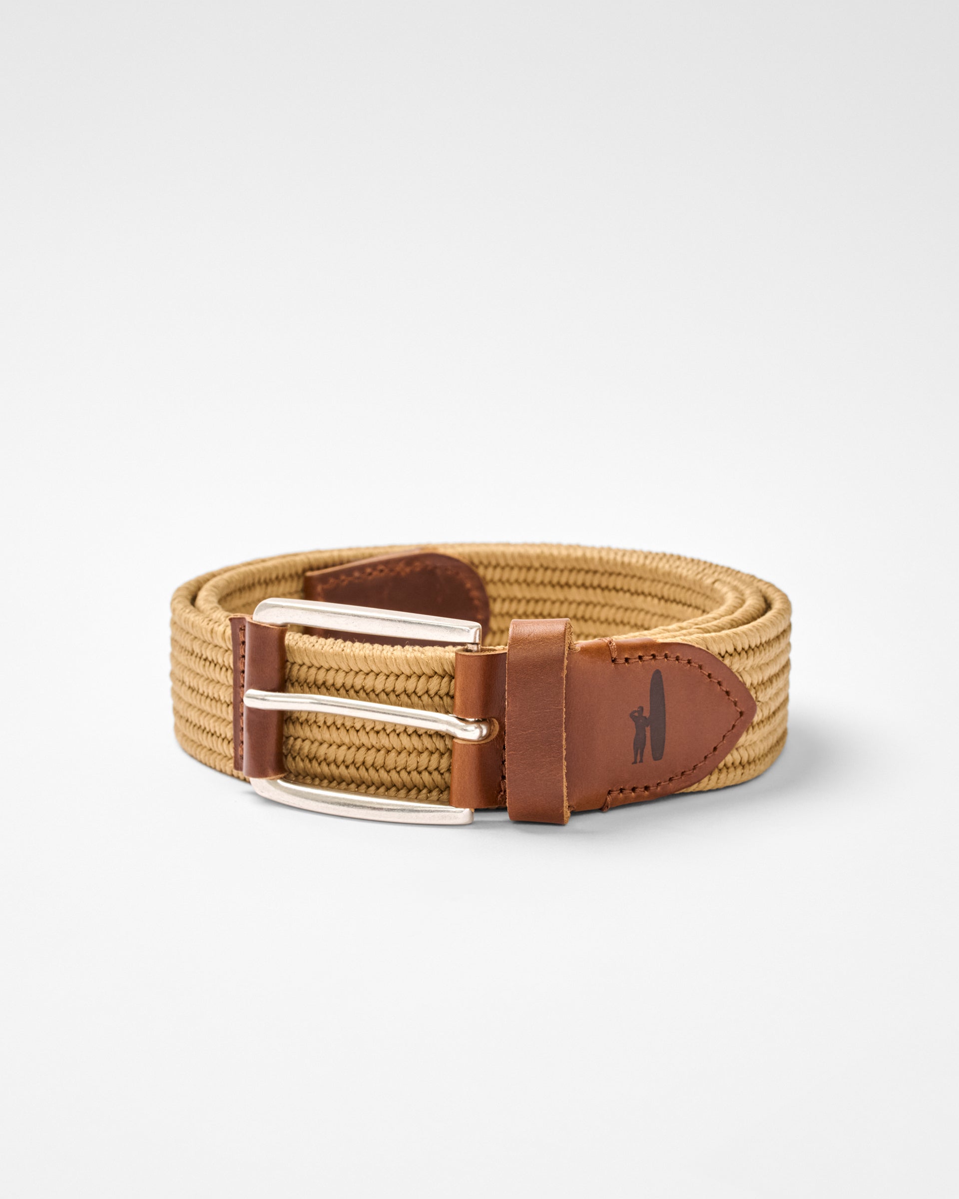 Johnnie-O Farley Waxed Cotton Stretch Belt, Khaki
