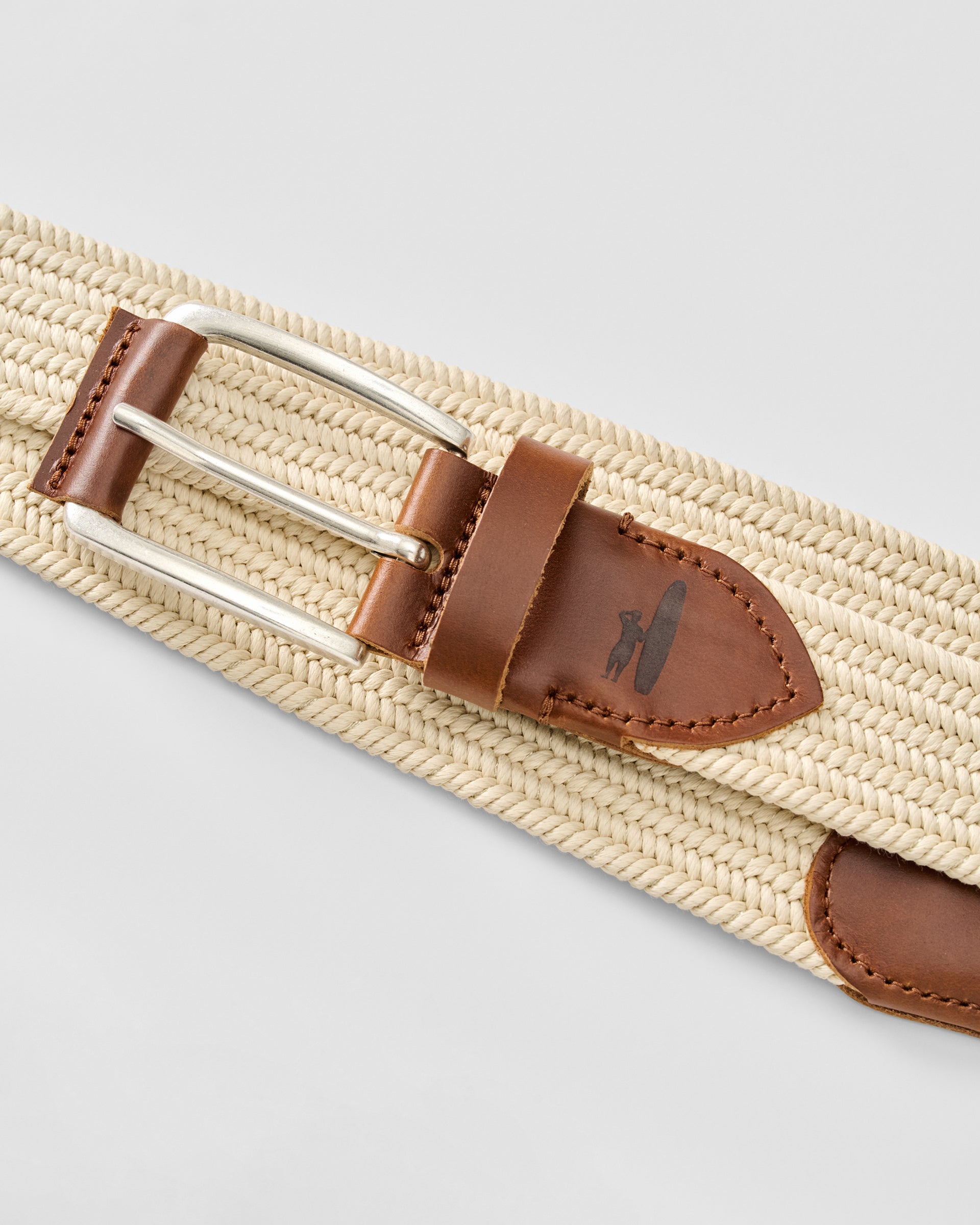 Johnnie-O Farley Waxed Cotton Stretch Belt, Linen