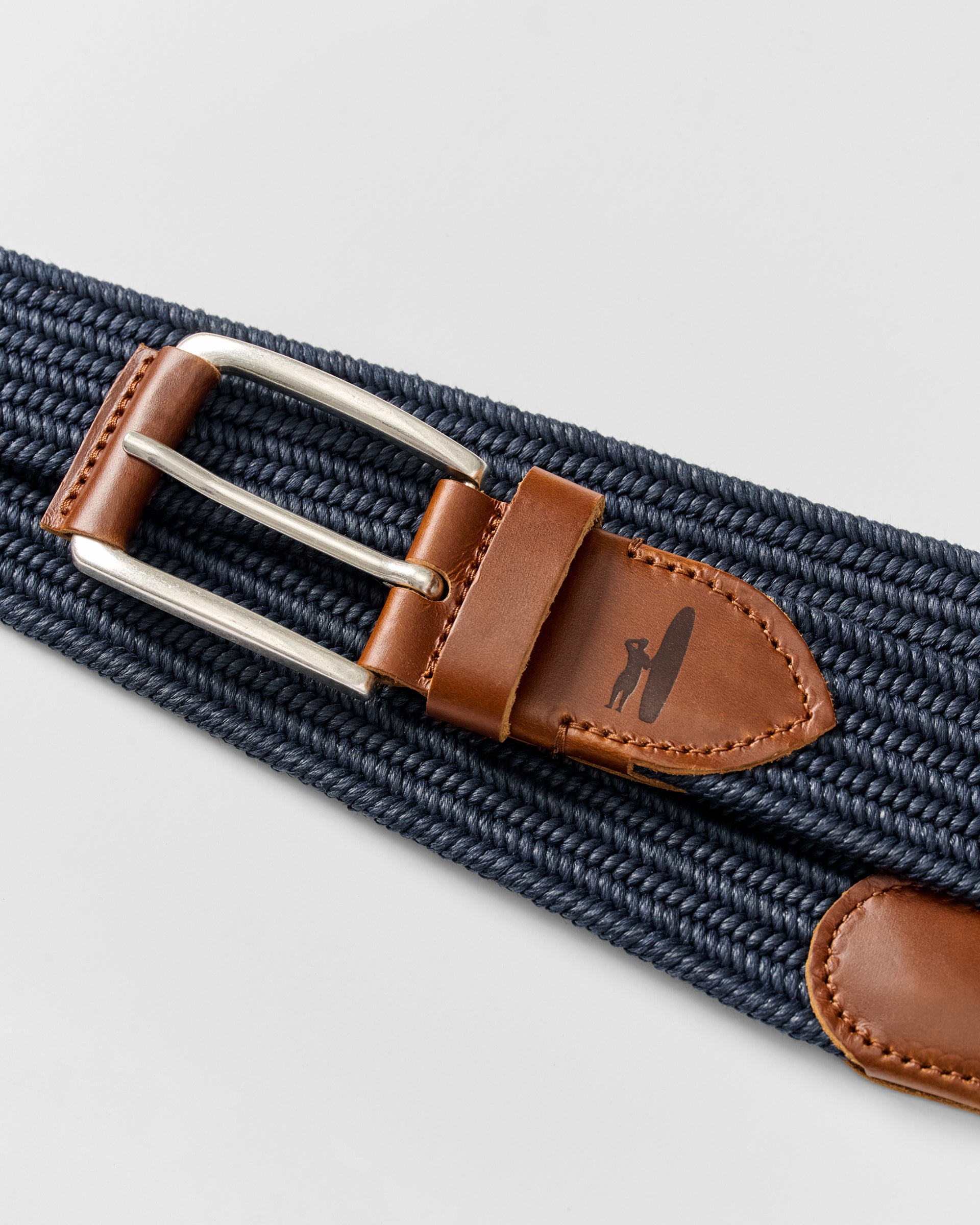 Johnnie-O Farley Waxed Cotton Stretch Belt, Navy