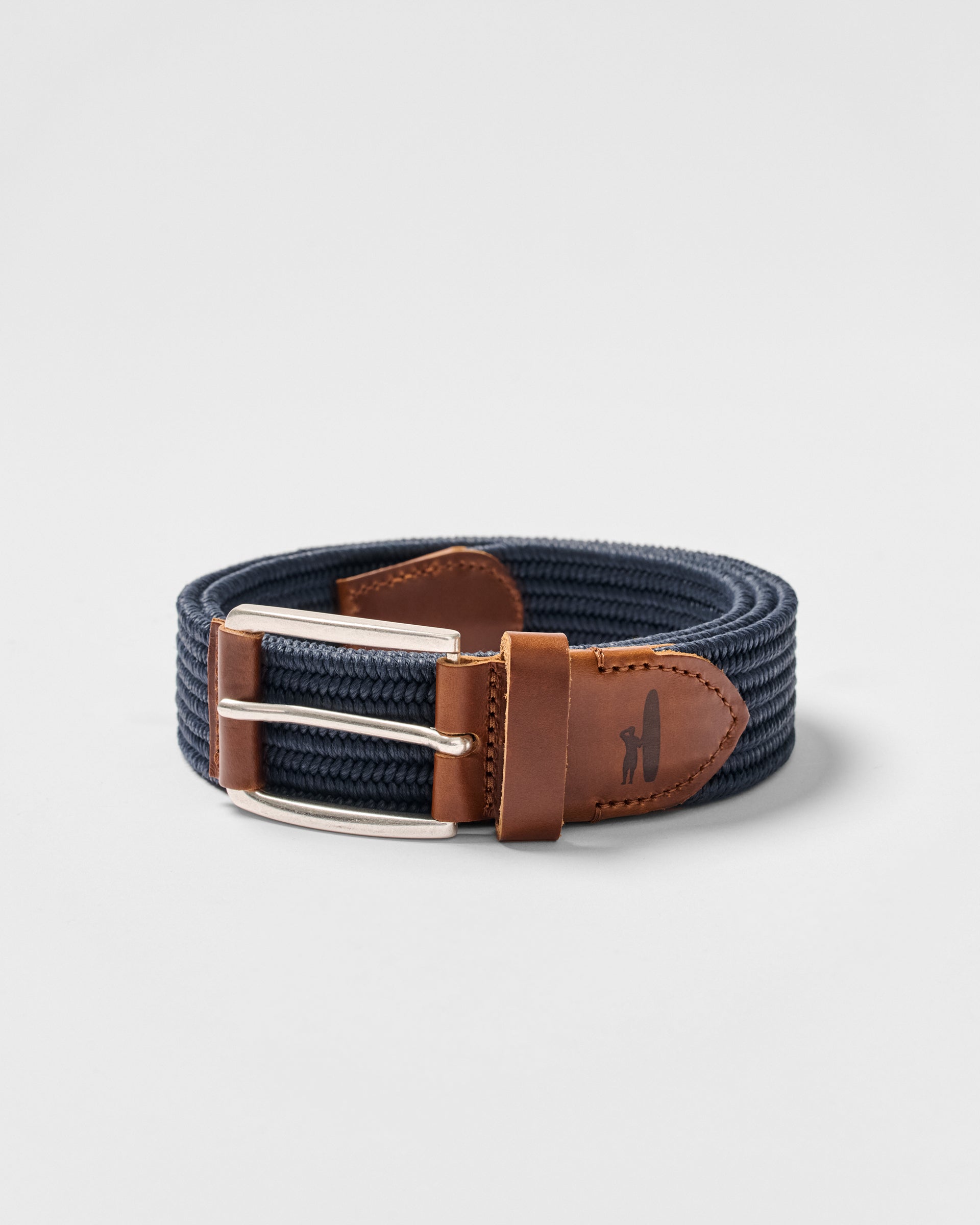 Johnnie-O Farley Waxed Cotton Stretch Belt, Navy