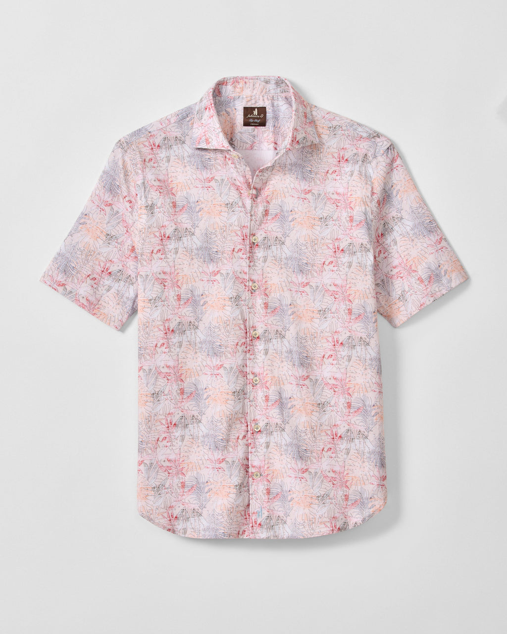 Johnnie-O Tencel Blend Short Sleeve Button Down Shirt - Guffey Printed, Khaki