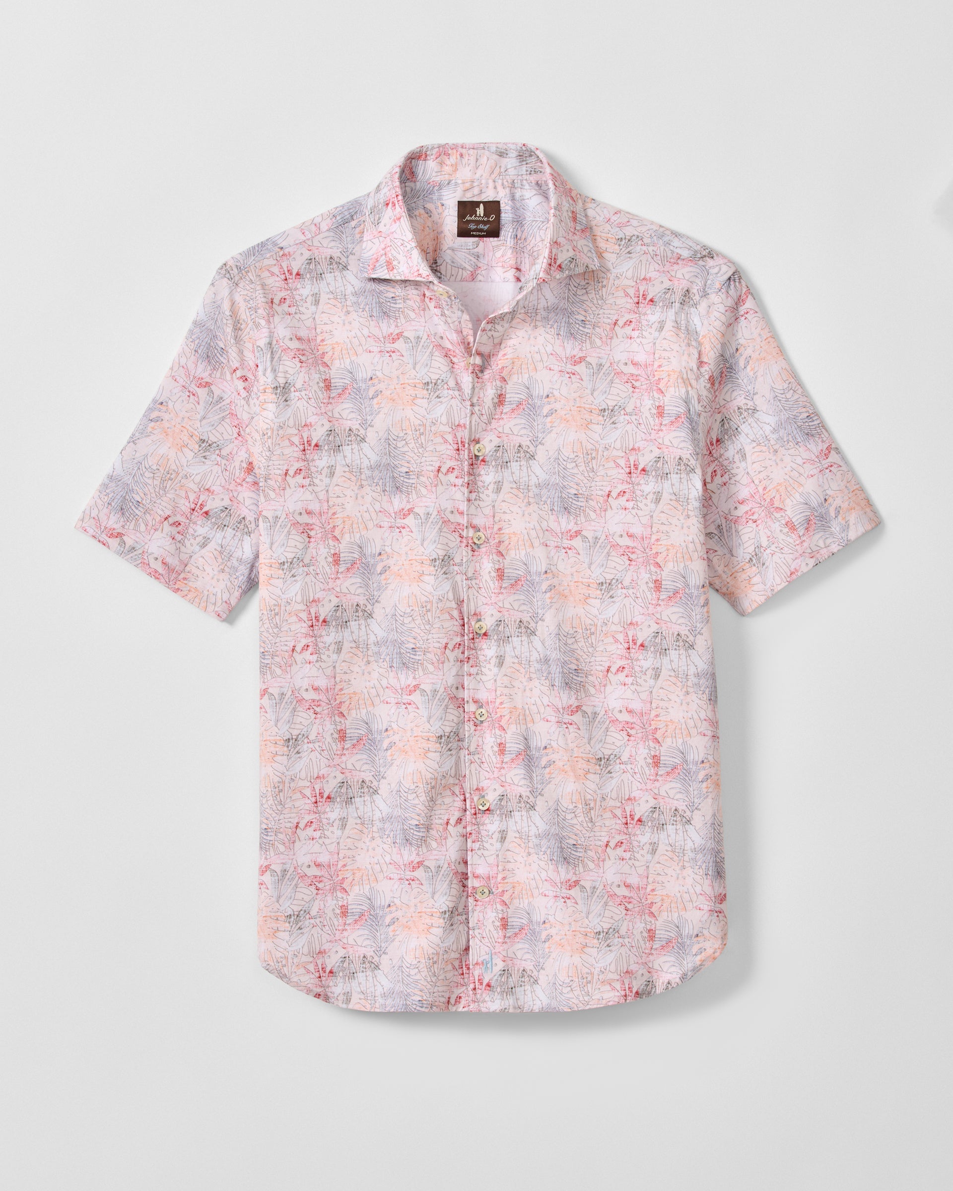 Johnnie-O Tencel Blend Short Sleeve Button Down Shirt - Guffey Printed, Khaki