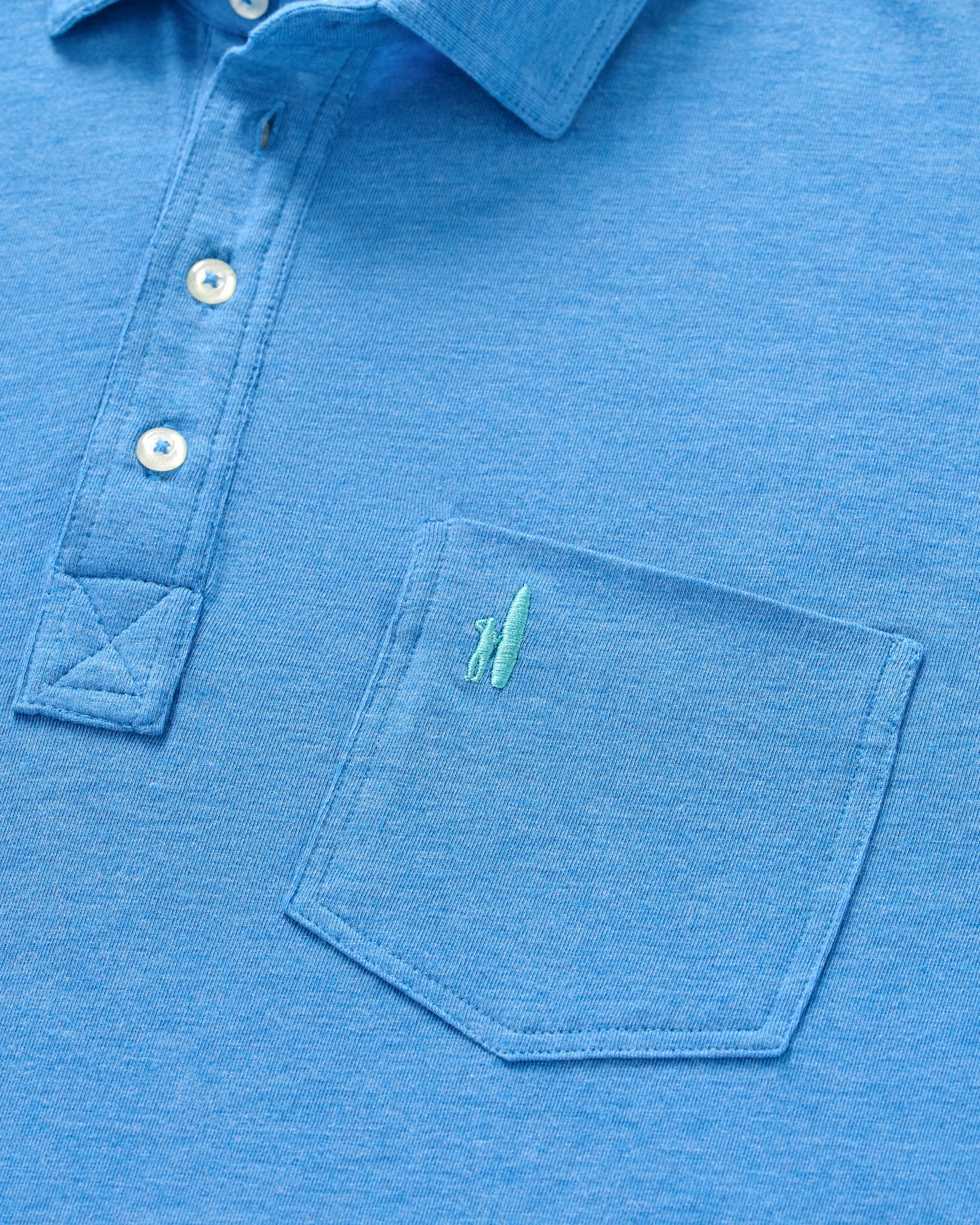 Johnnie-O Original 4-Button Polo - Heather Solid, Venice Blue