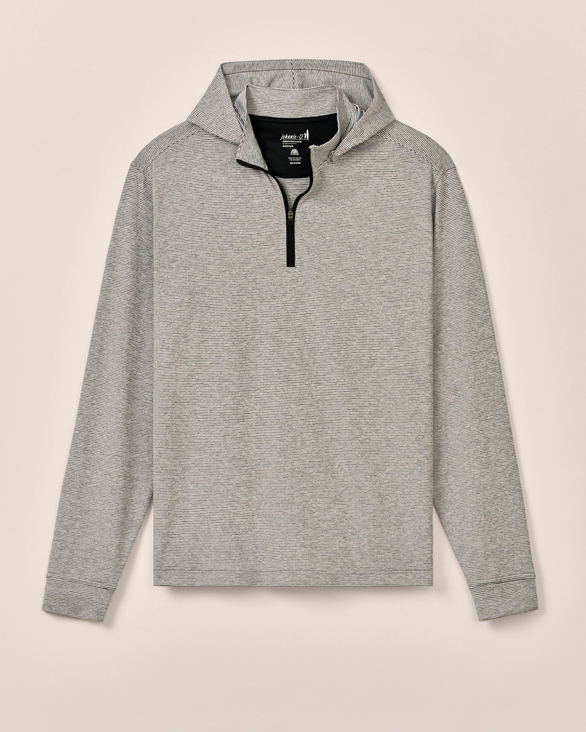 Johnnie-O Hybrid Performance 1/4 Zip Hoodie, Charcoal