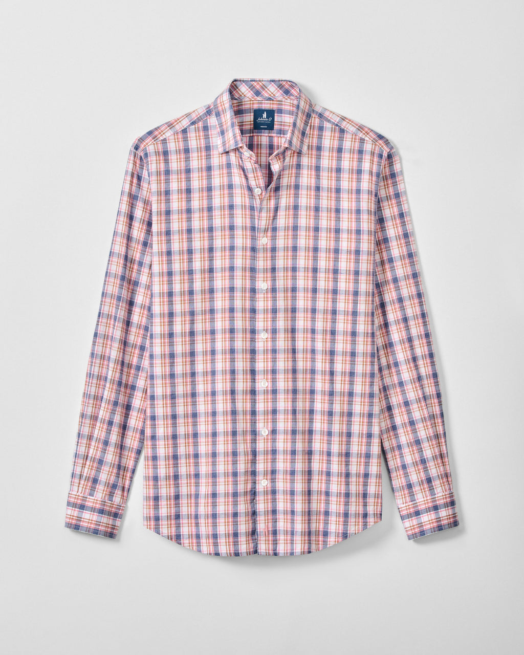 Johnnie-O Slub Cotton Button Down Shirt - Jordi Plaid, Lollipop