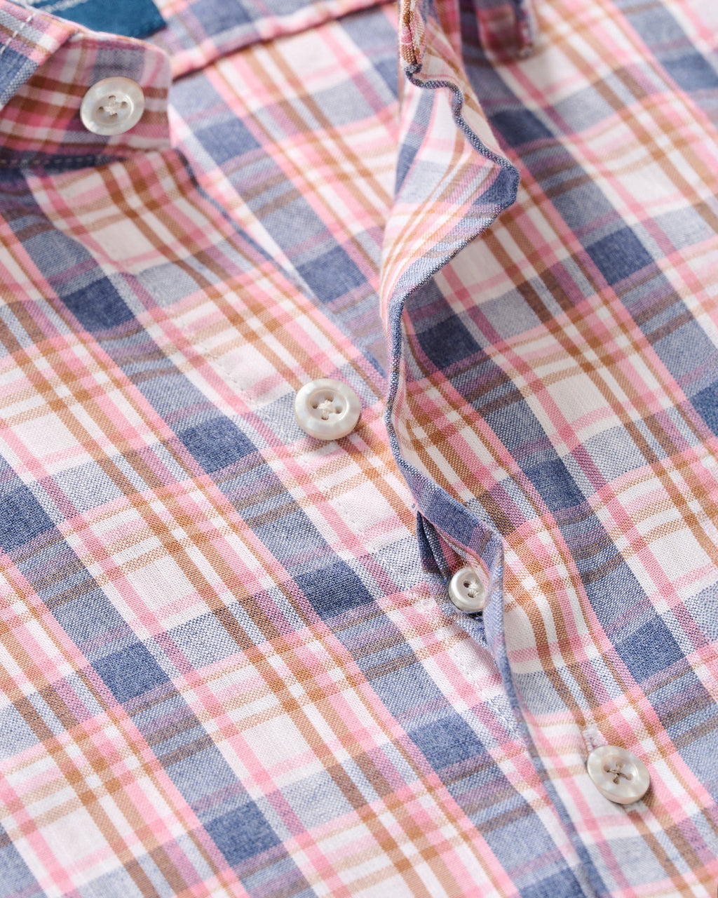 Johnnie-O Slub Cotton Button Down Shirt - Jordi Plaid, Lollipop