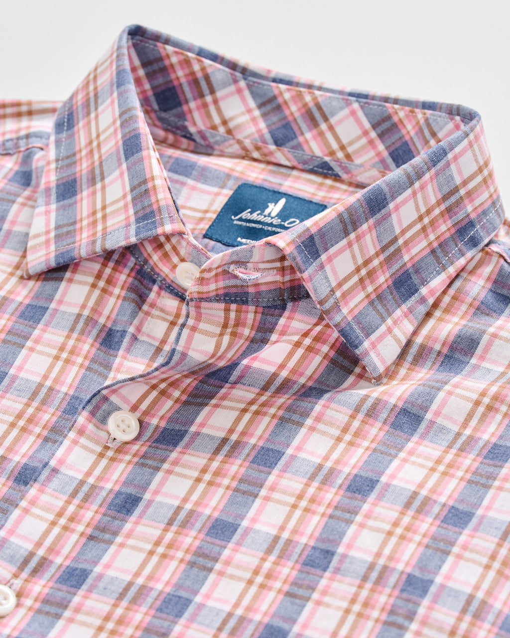 Johnnie-O Slub Cotton Button Down Shirt - Jordi Plaid, Lollipop