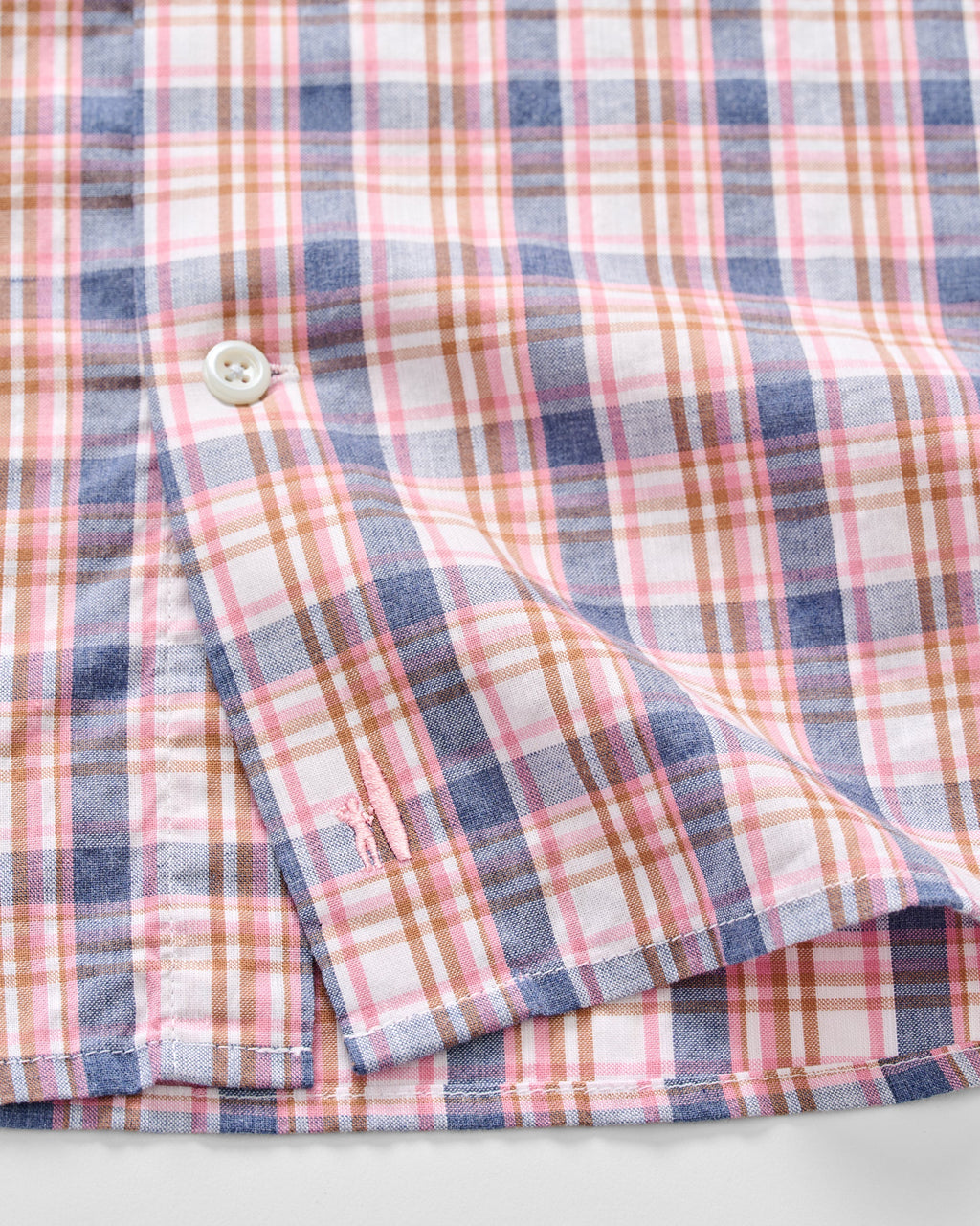 Johnnie-O Slub Cotton Button Down Shirt - Jordi Plaid, Lollipop