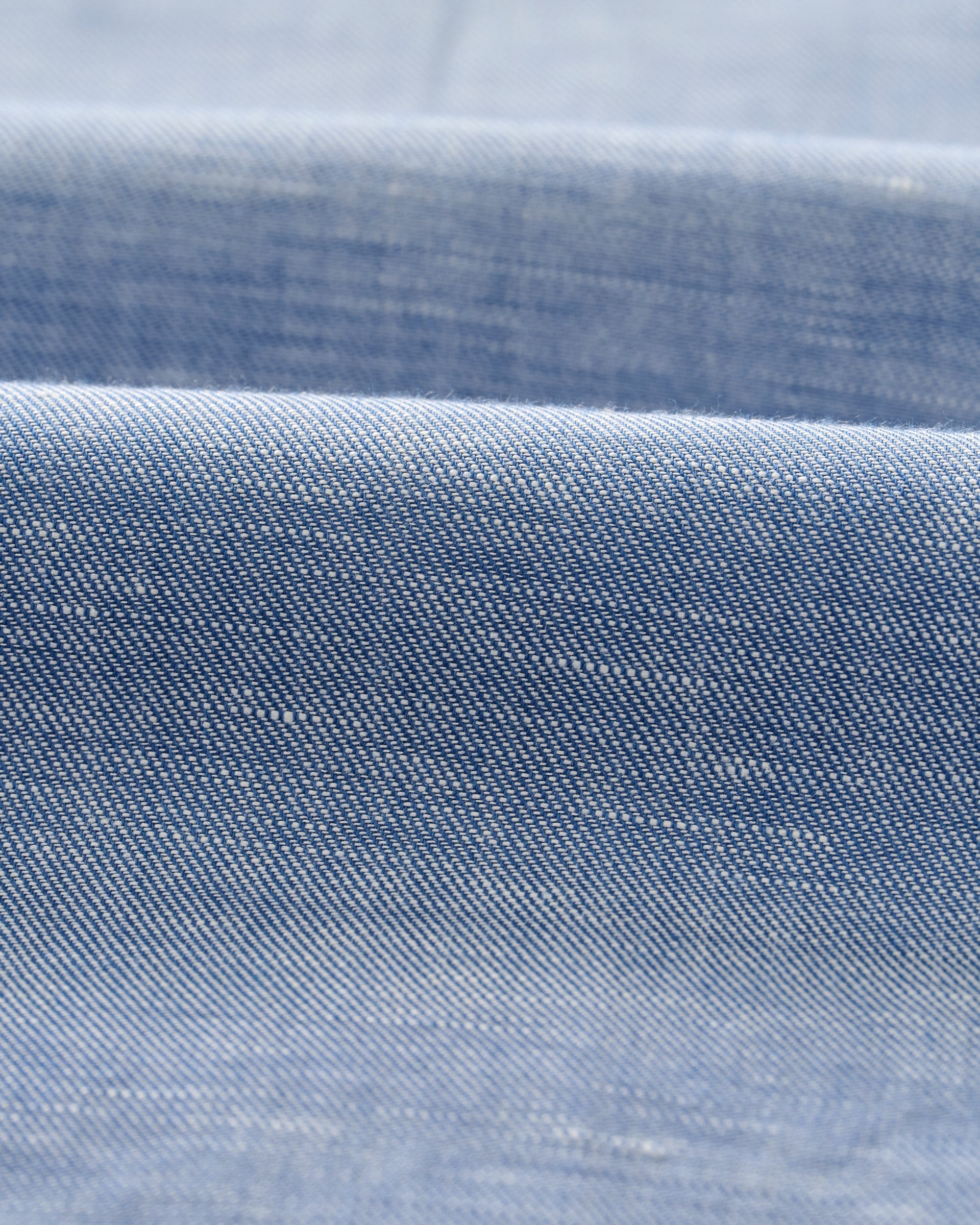 Johnnie-O Linen Blend Button Down Shirt - Chambray Solid, Laguna Blue