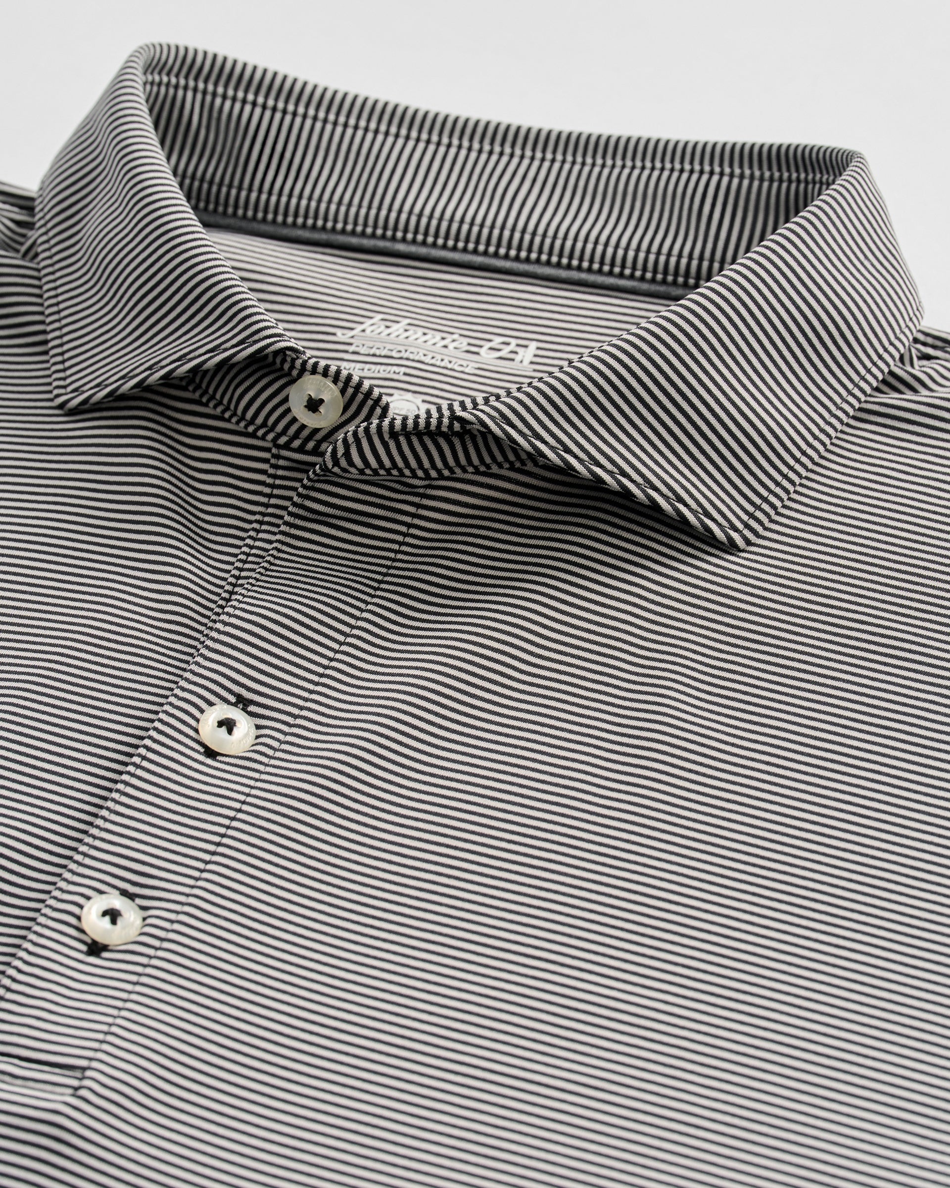 Johnnie-O Performance Jersey Polo - Lyndonn Stripe, Black Seal