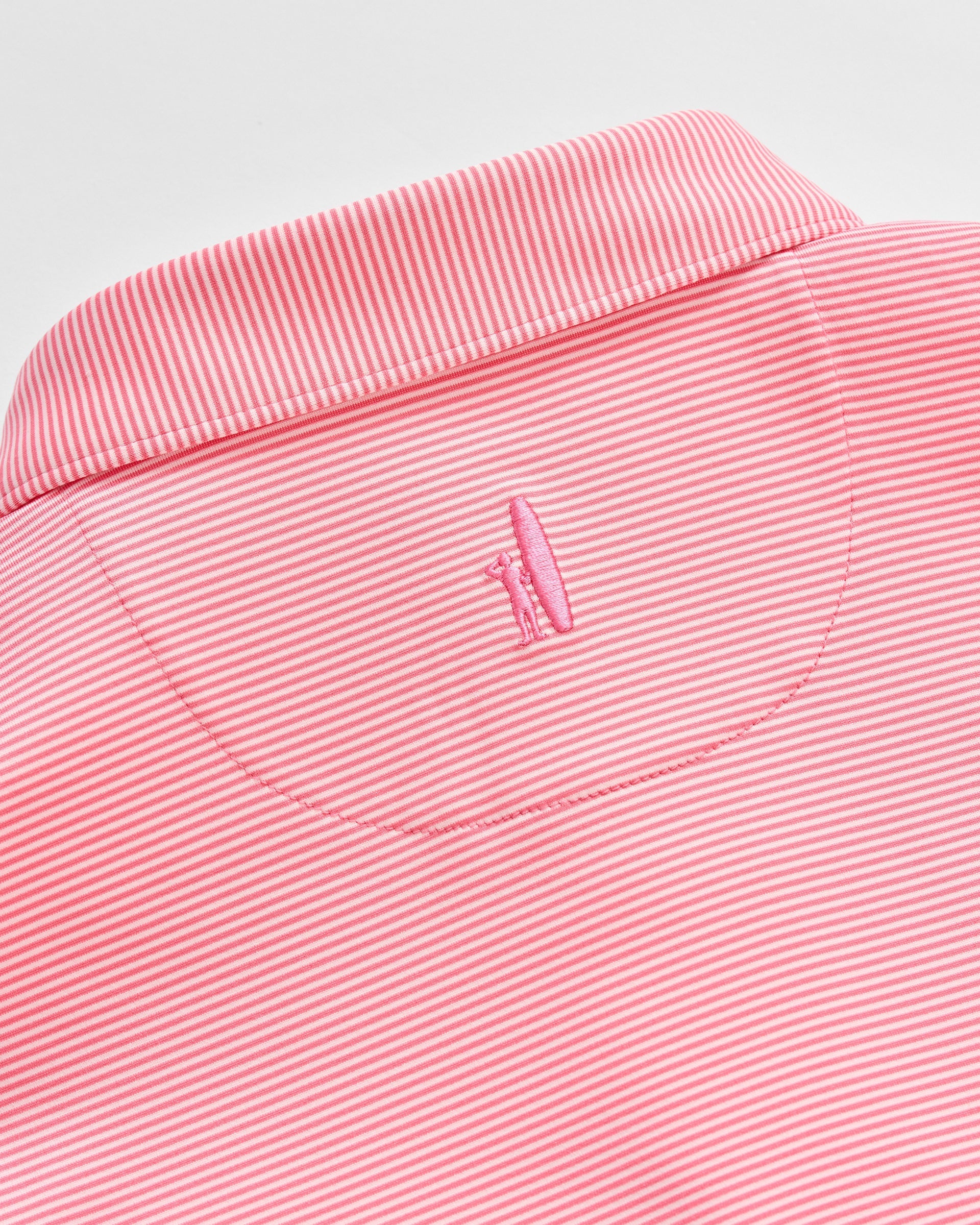 Johnnie-O Performance Jersey Polo - Lyndonn Stripe, Pink Lemonade