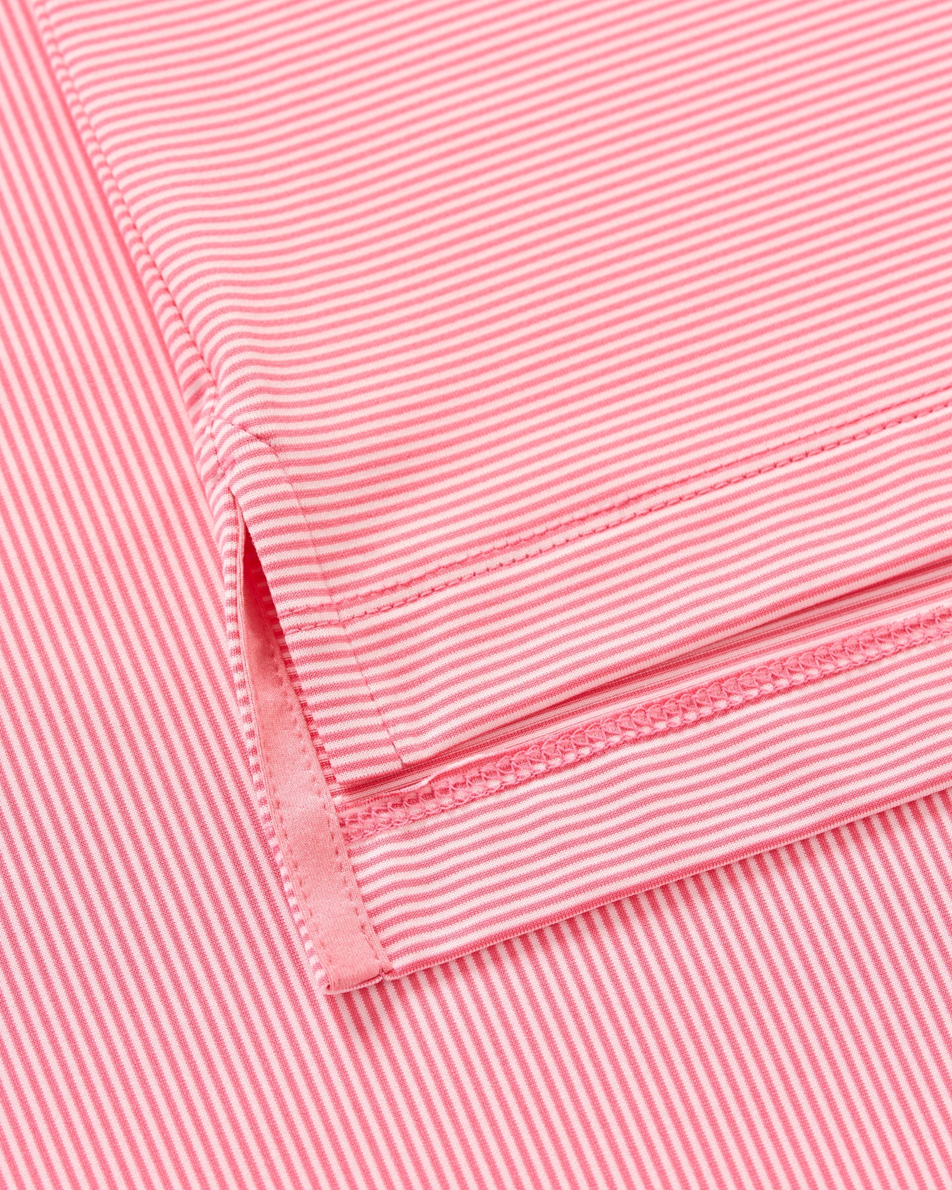 Johnnie-O Performance Jersey Polo - Lyndonn Stripe, Pink Lemonade