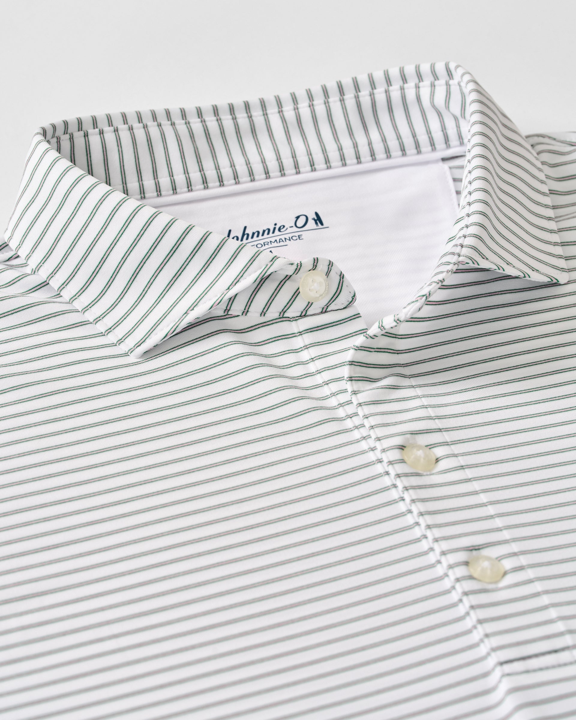 Johnnie-O Performance Jersey Polo - Michael Stripe, Azalea