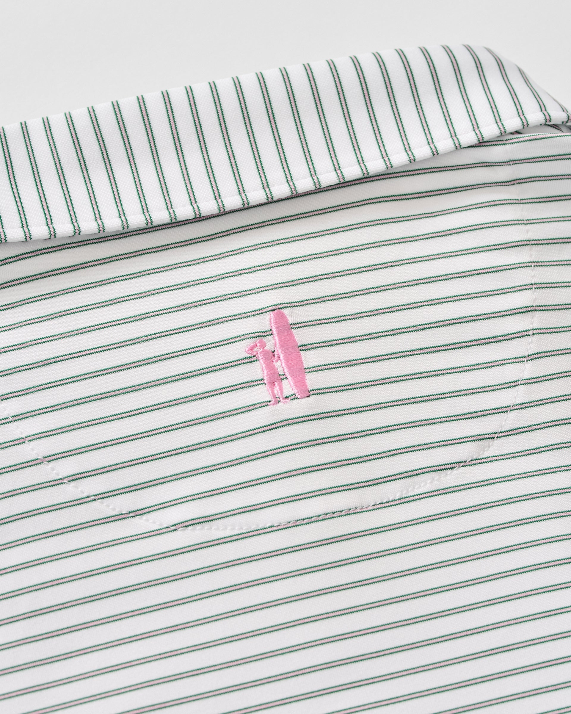 Johnnie-O Performance Jersey Polo - Michael Stripe, Azalea