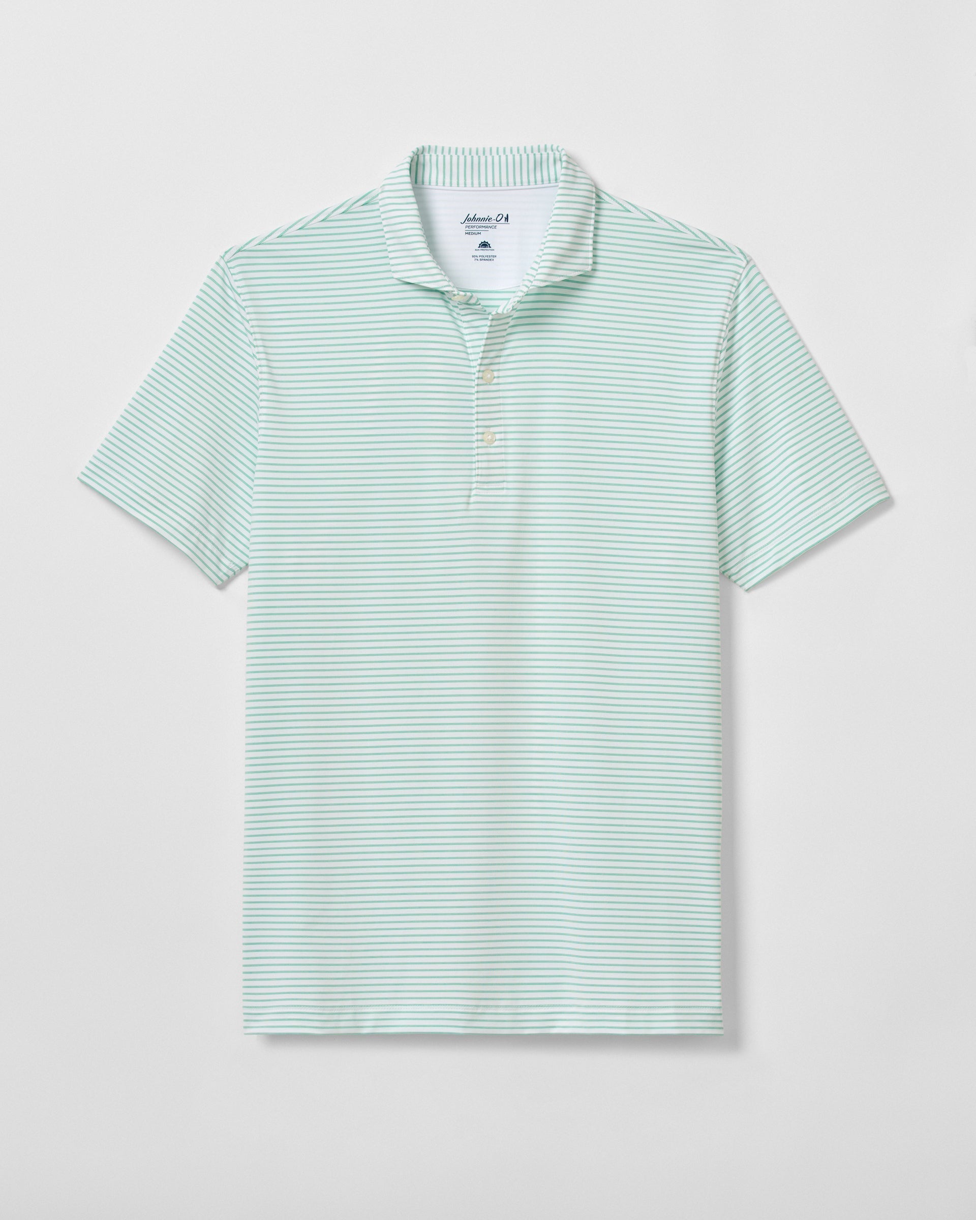 Johnnie-O Performance Jersey Polo - Michael Stripe, Cilantro