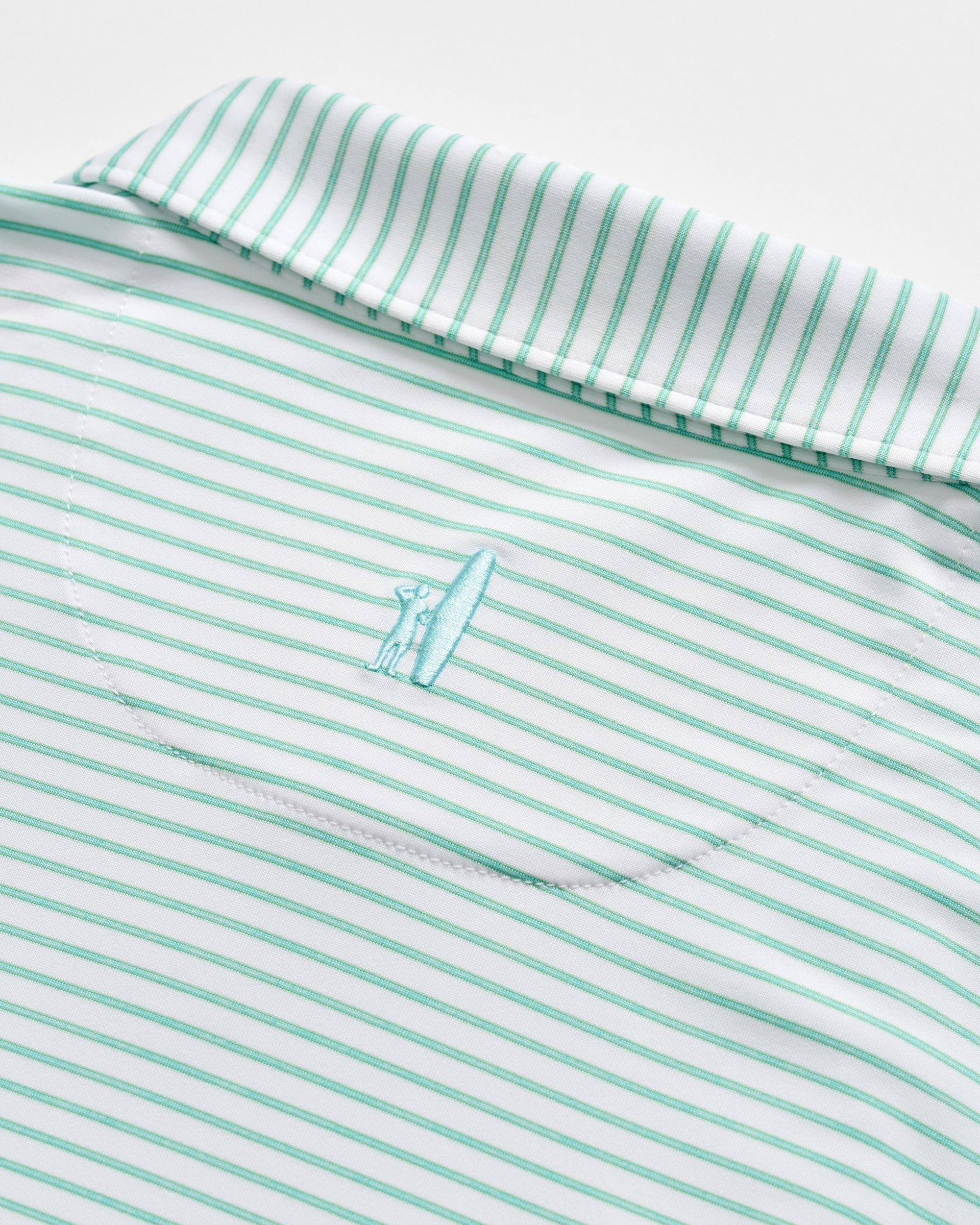 Johnnie-O Performance Jersey Polo - Michael Stripe, Cilantro