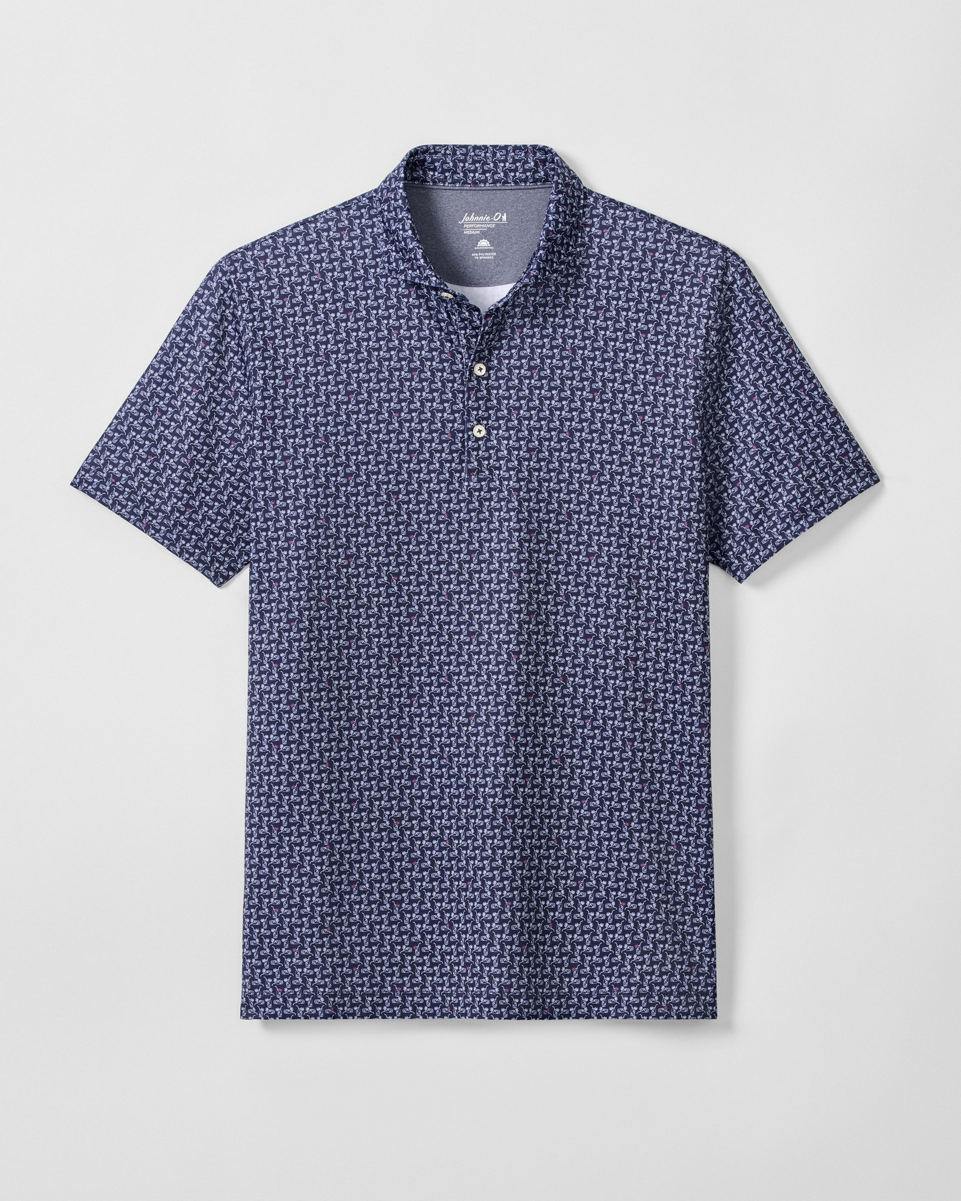 Johnnie-O Performance Jersey Polo - Minty, Navy