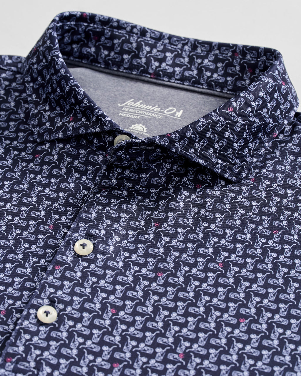 Johnnie-O Performance Jersey Polo - Minty, Navy
